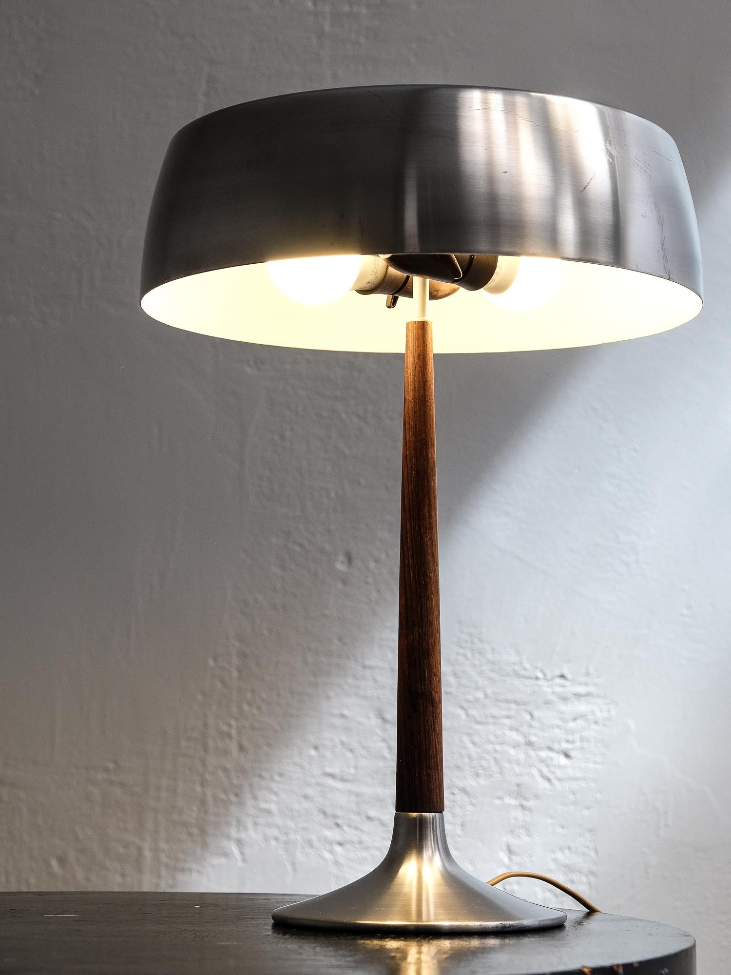 1960s Table Lamp in Rosewood and Aluminium by Svend Aage Holm Sørensen 1