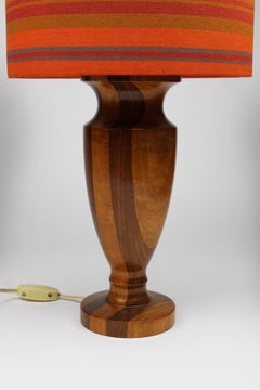 Lampada da tavolo anni '60 Retro laccato duo base in legno Mid Century Wood