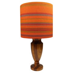 1960
s Table Lamp Retro lacquered duo wood base Mid Century Germany