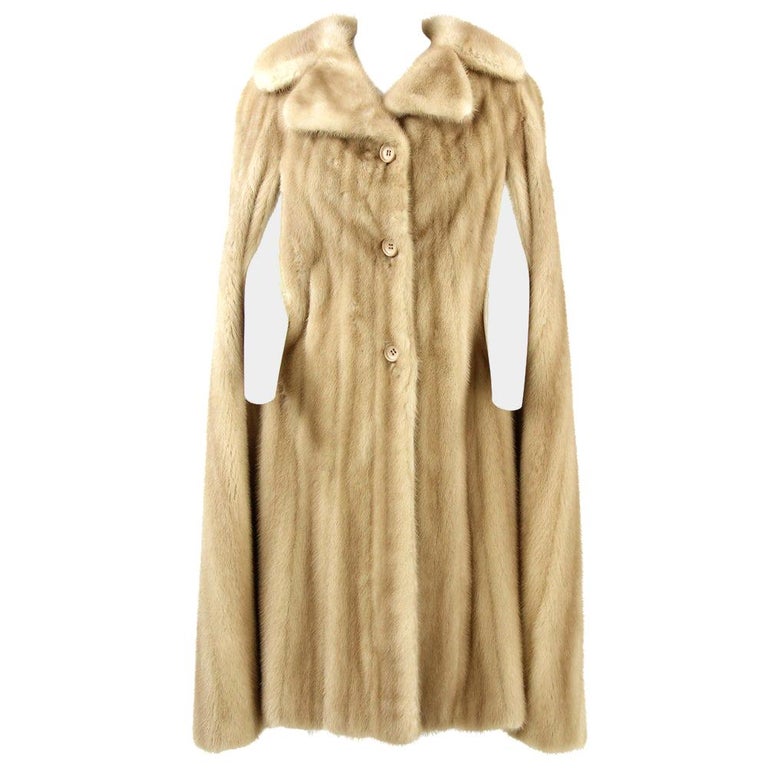 1960s Tailoring Mink Cape Coat at 1stDibs