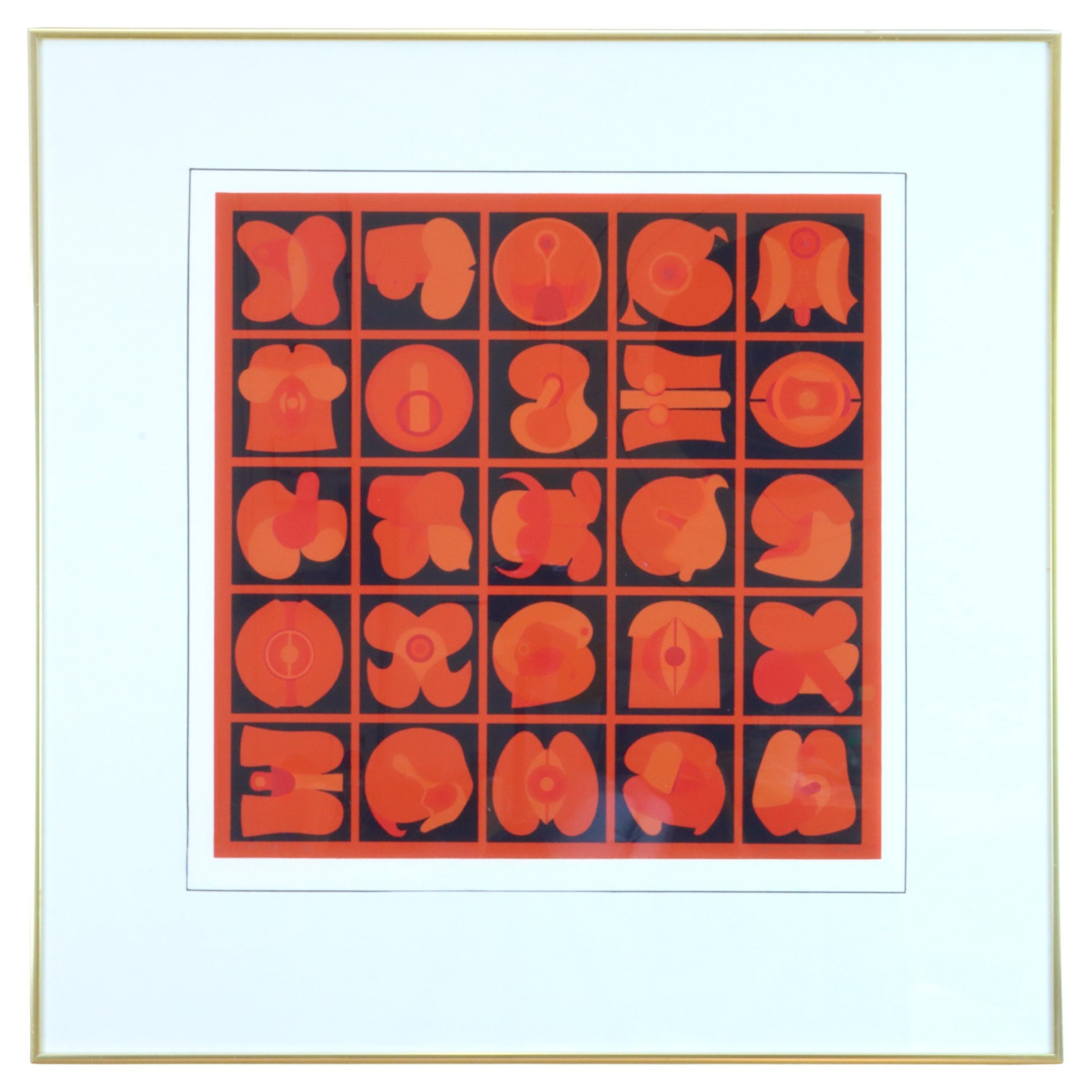 1960s Takeshi Kawashima "No. 68" Screen Print