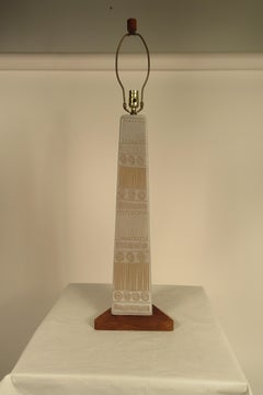1960s Tall Geometric Ceramic Lamp