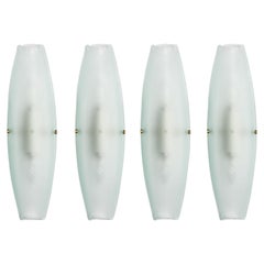 1960s Tall Glass and Brass Sconce by Max Ingrand for Fontana Arte