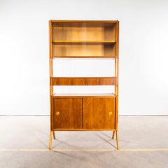 1960's Tall Glass Mid Century Shelving Unit