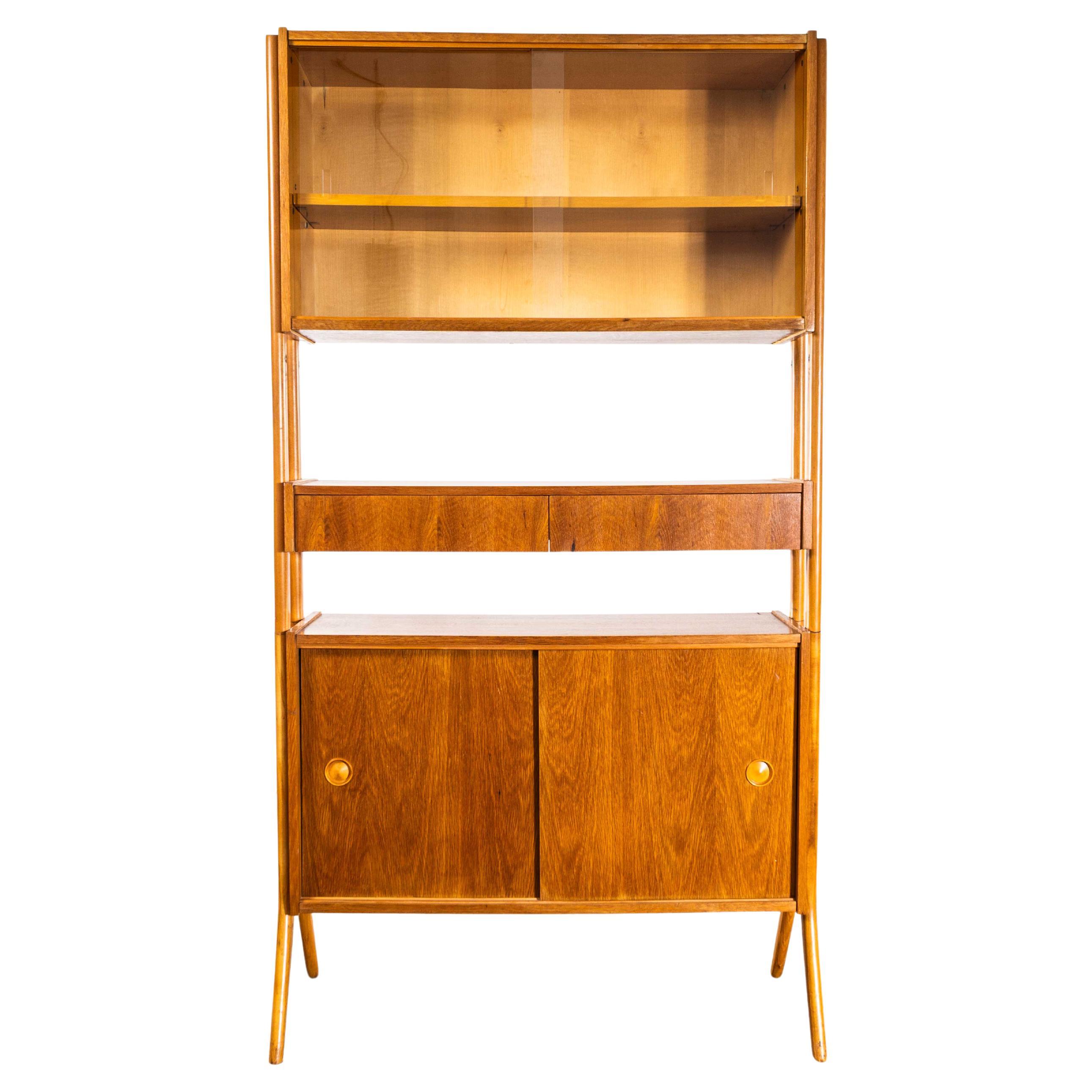 1960
s Tall Glass Mid Century Shelving Unit For Sale