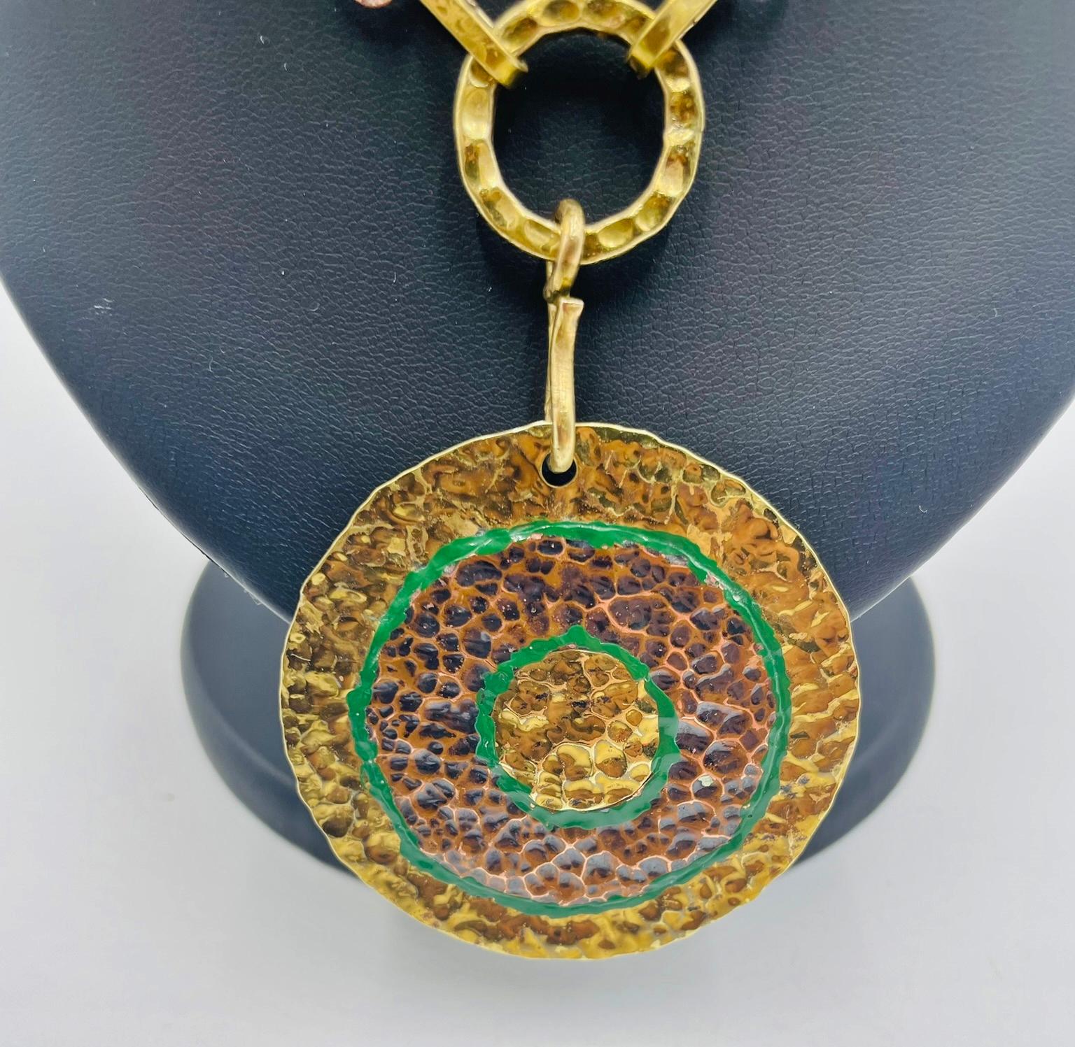 1960s Taller Maya Mixed Metal Modernist Necklace, Mexico For Sale 3