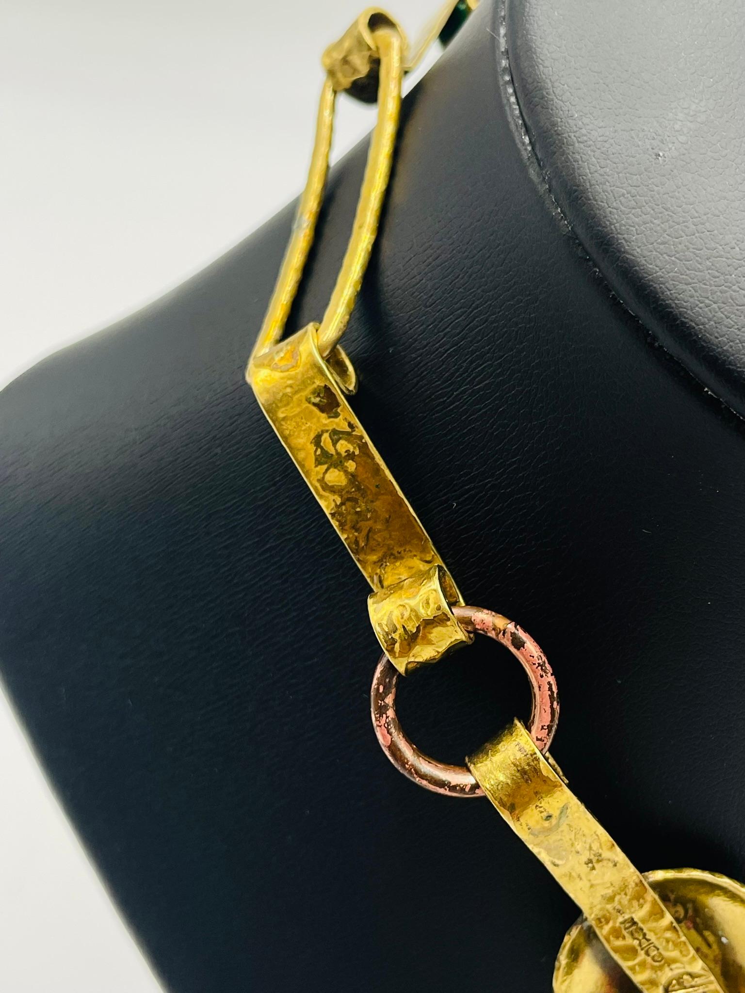 1960s Taller Maya Mixed Metal Modernist Necklace, Mexico For Sale 4