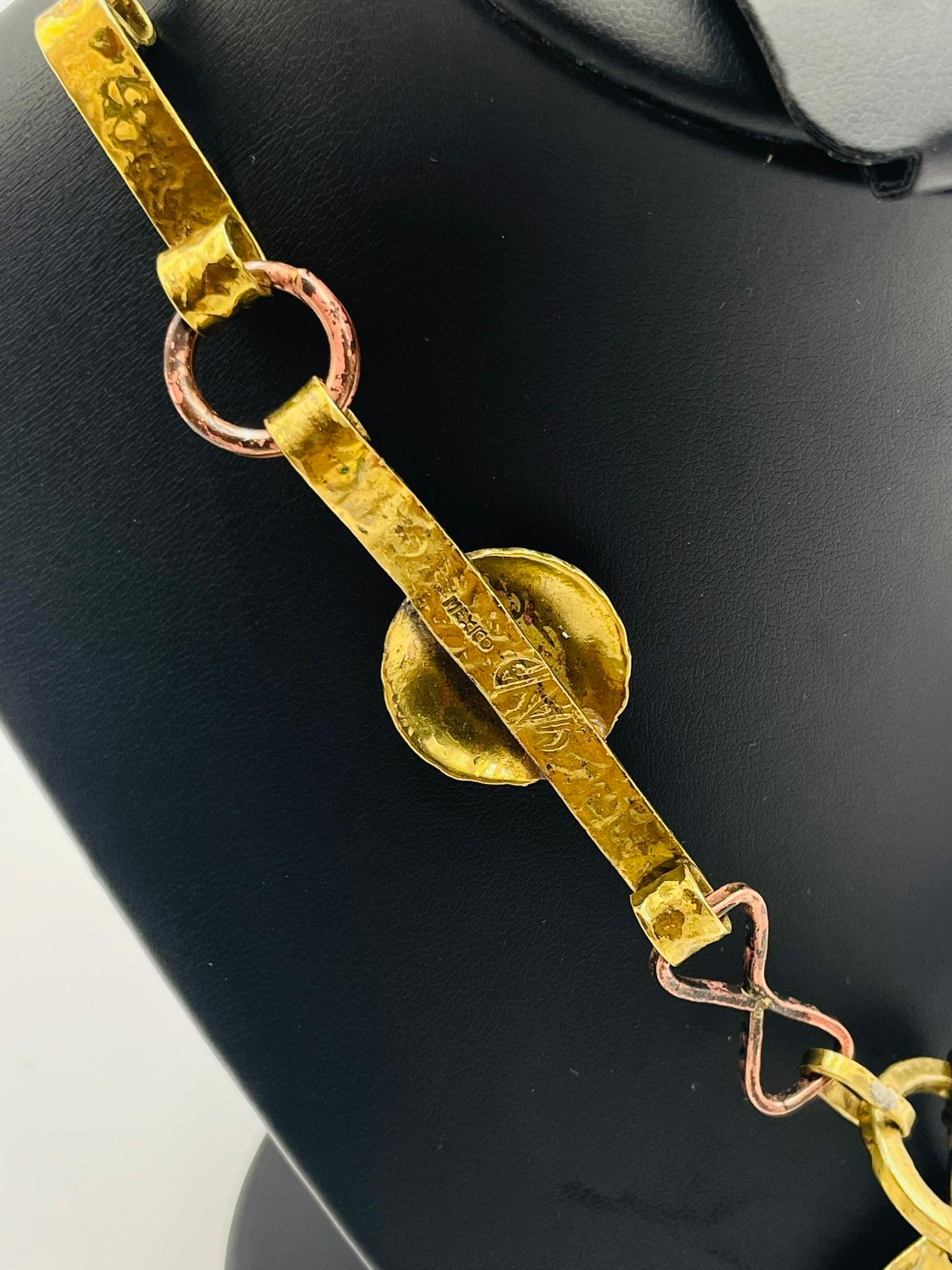 1960s Taller Maya Mixed Metal Modernist Necklace, Mexico For Sale 5