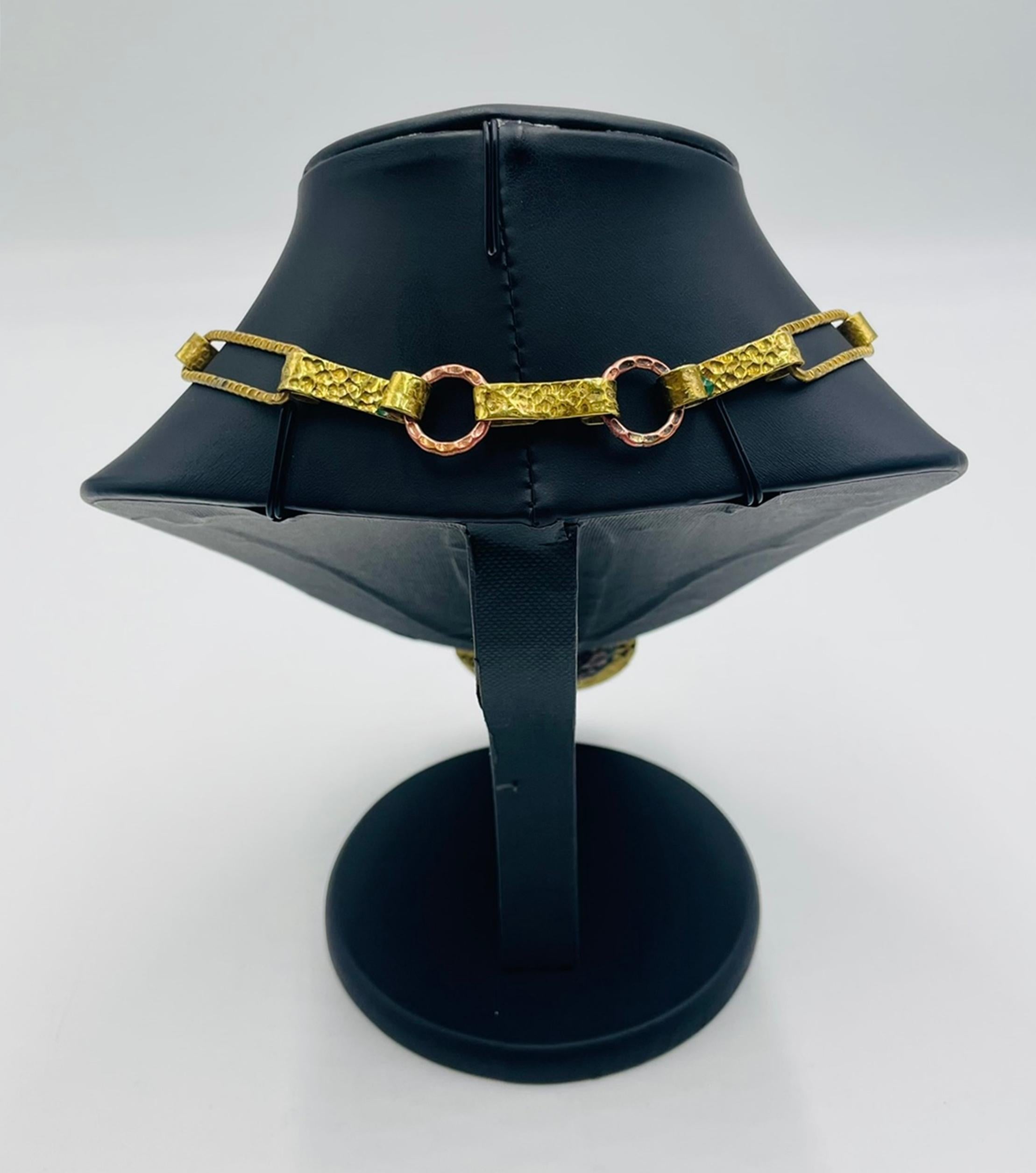 Mid-20th Century 1960s Taller Maya Mixed Metal Modernist Necklace, Mexico For Sale