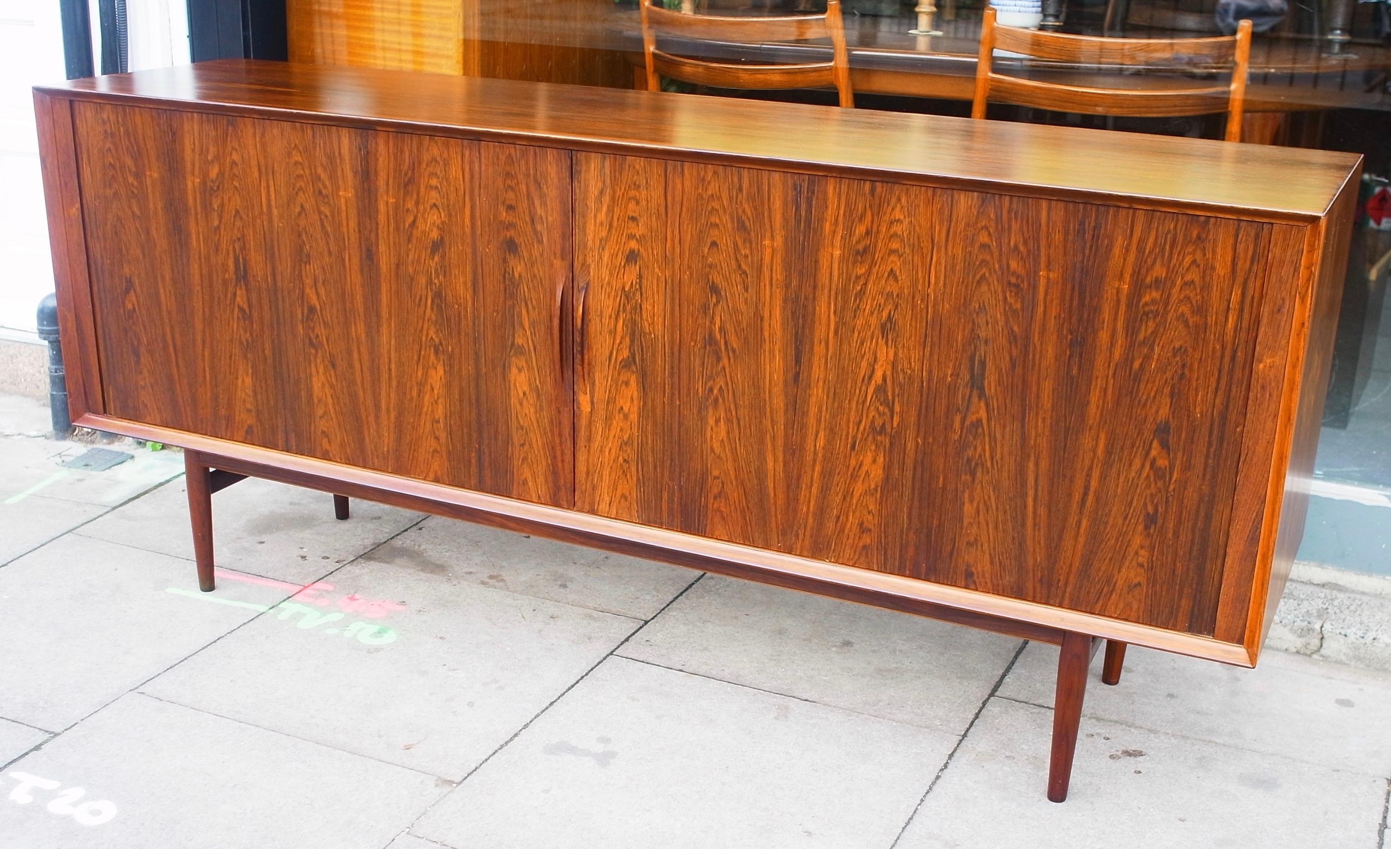 1960s Tambour Fronted Rosewood Sideboard by Arne Vodder for Sibast For Sale 8