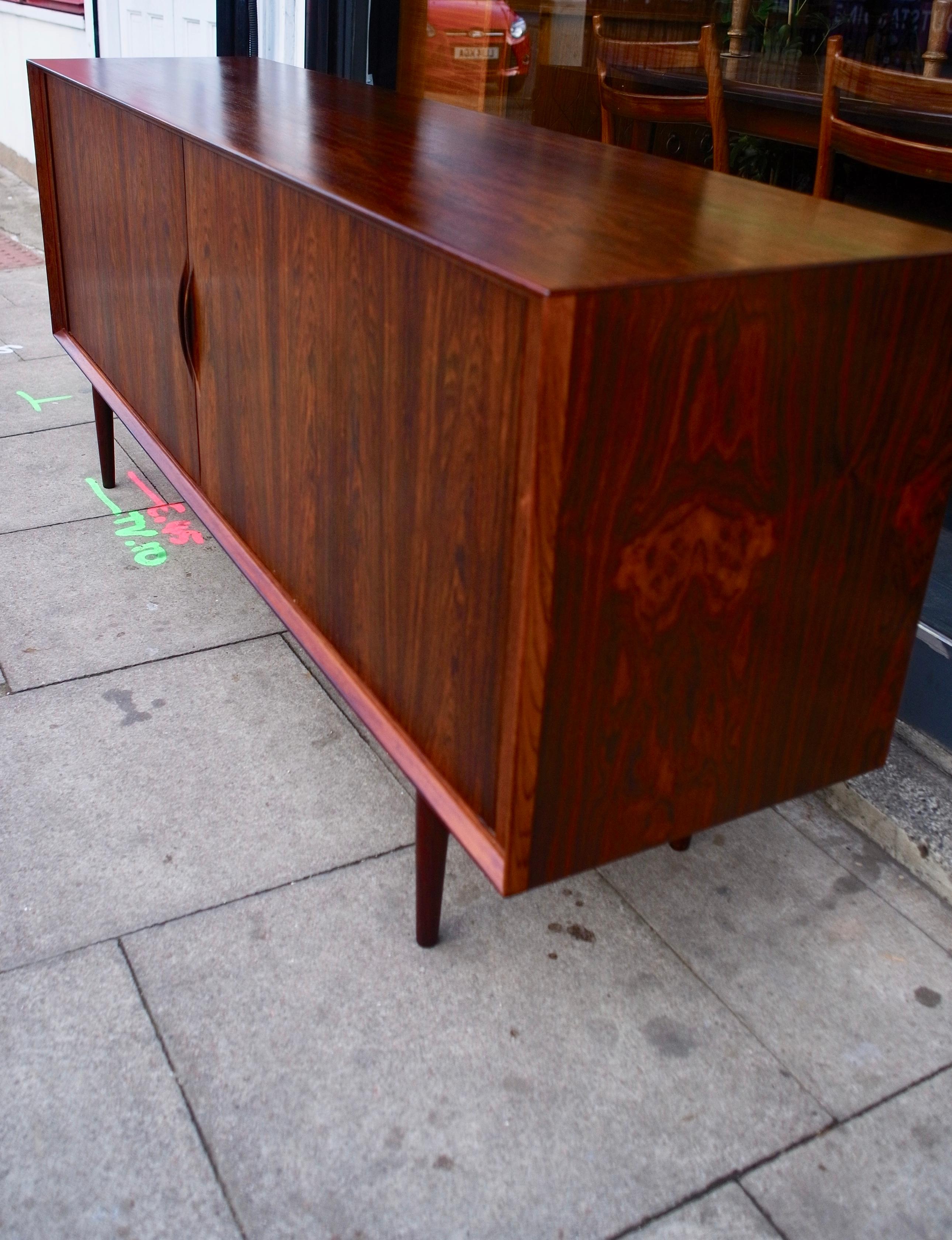 1960s Tambour Fronted Rosewood Sideboard by Arne Vodder for Sibast For Sale 9