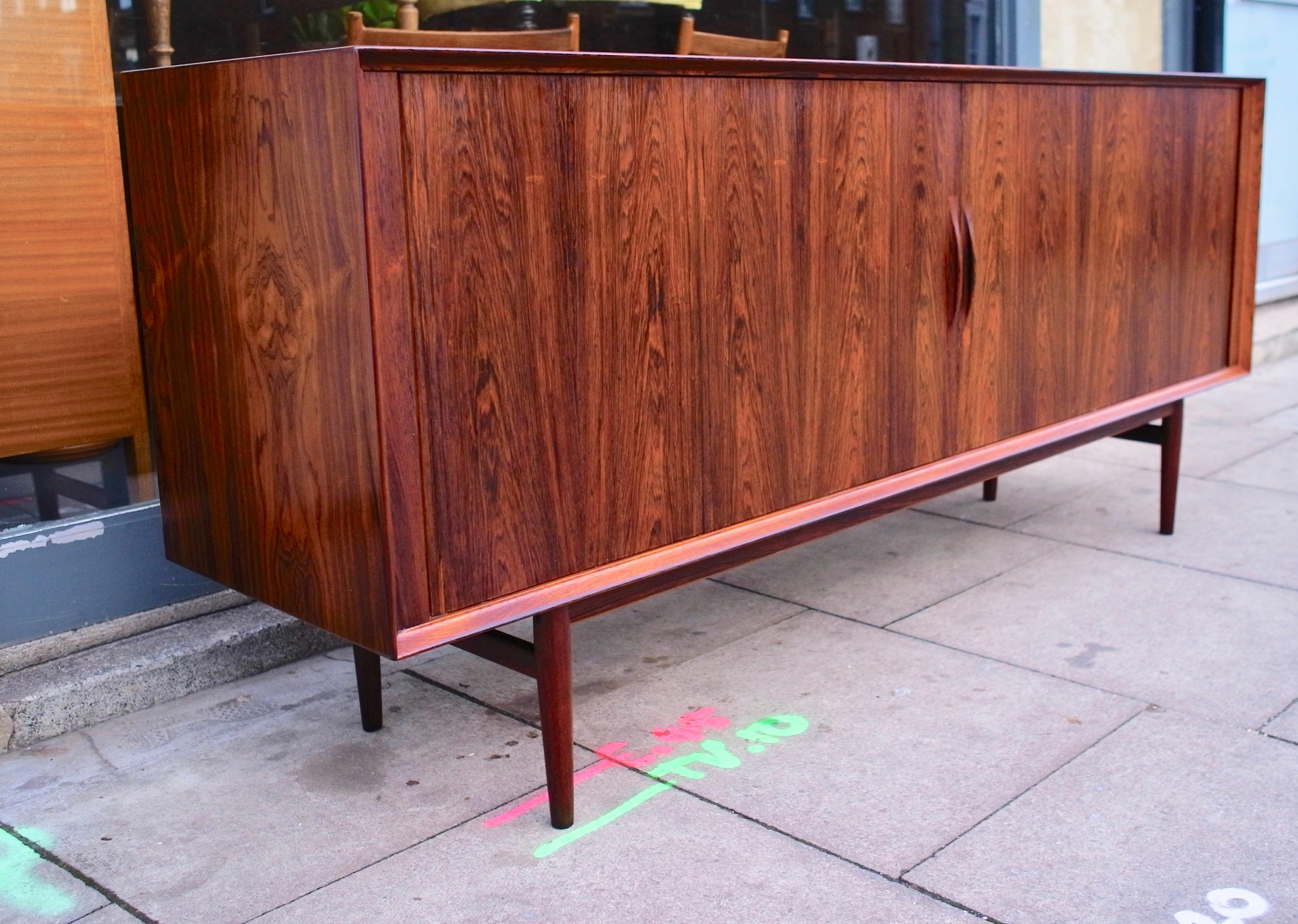 1960s Tambour Fronted Rosewood Sideboard by Arne Vodder for Sibast For Sale 10