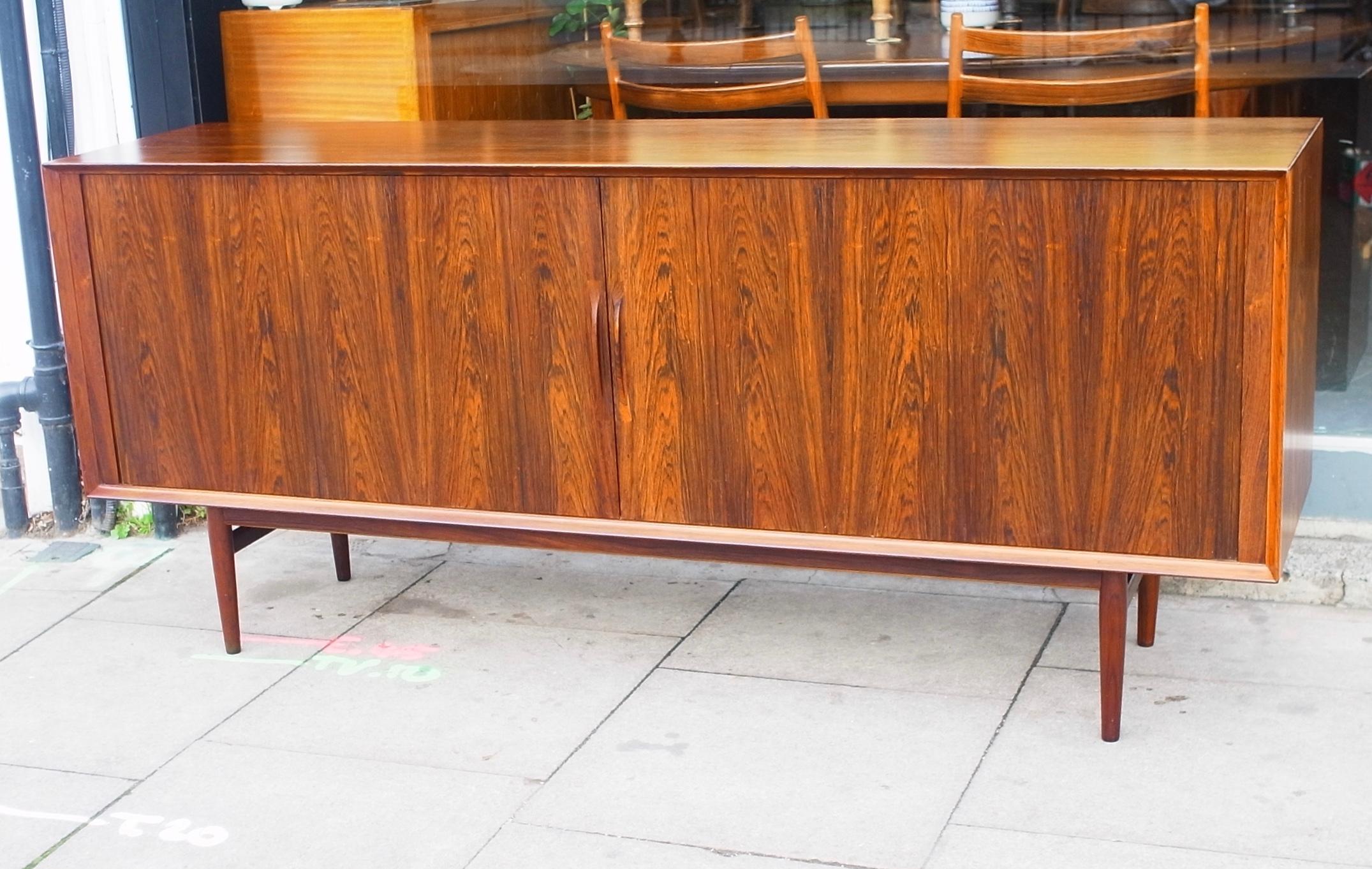 1960s Tambour Fronted Rosewood Sideboard by Arne Vodder for Sibast For Sale 12