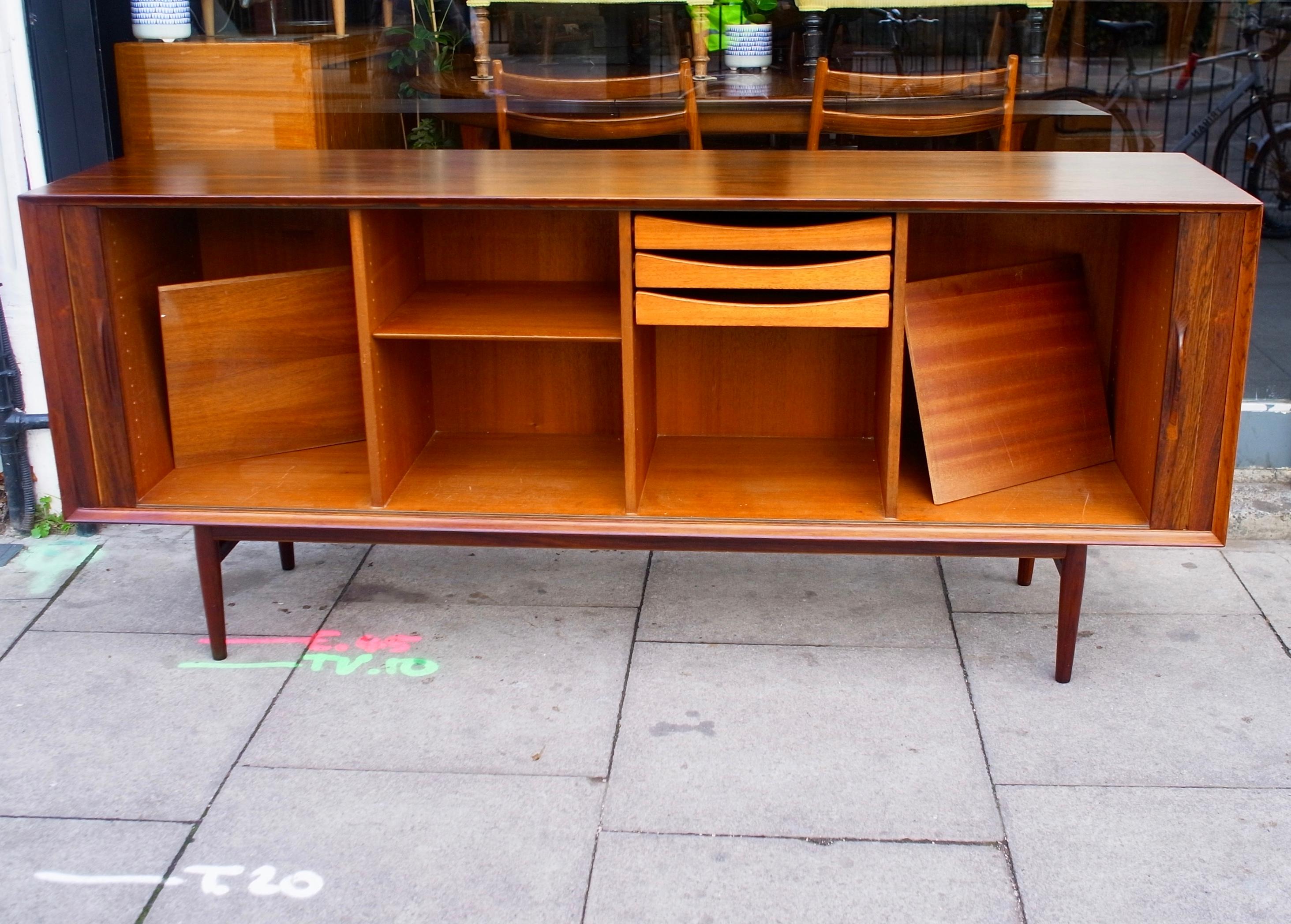 1960s Tambour Fronted Rosewood Sideboard by Arne Vodder for Sibast For Sale 13