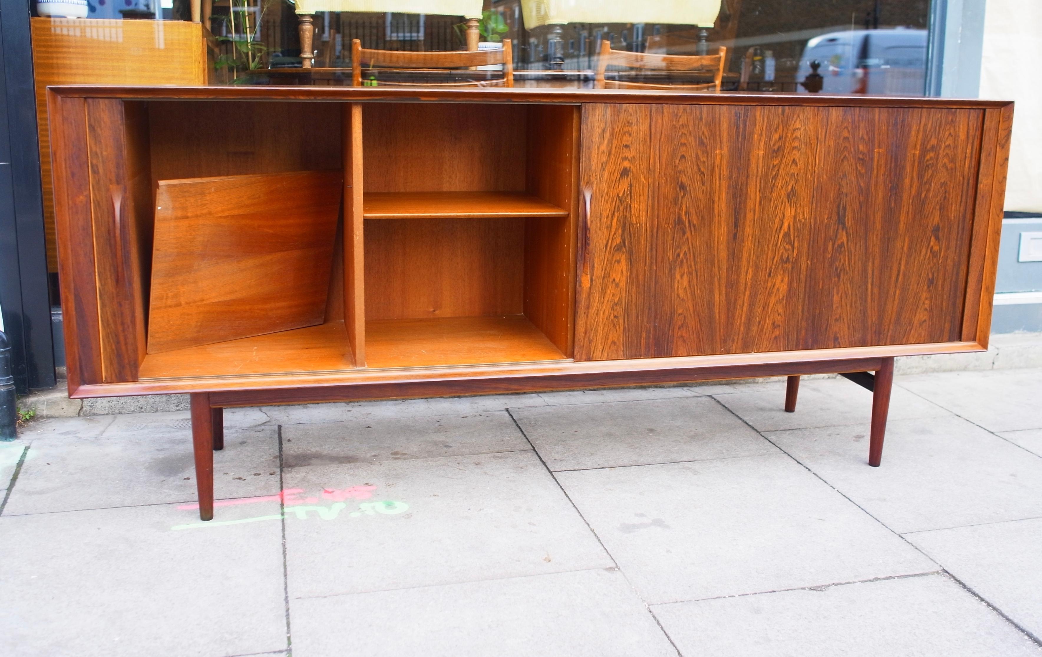 1960s Tambour Fronted Rosewood Sideboard by Arne Vodder for Sibast For Sale 2