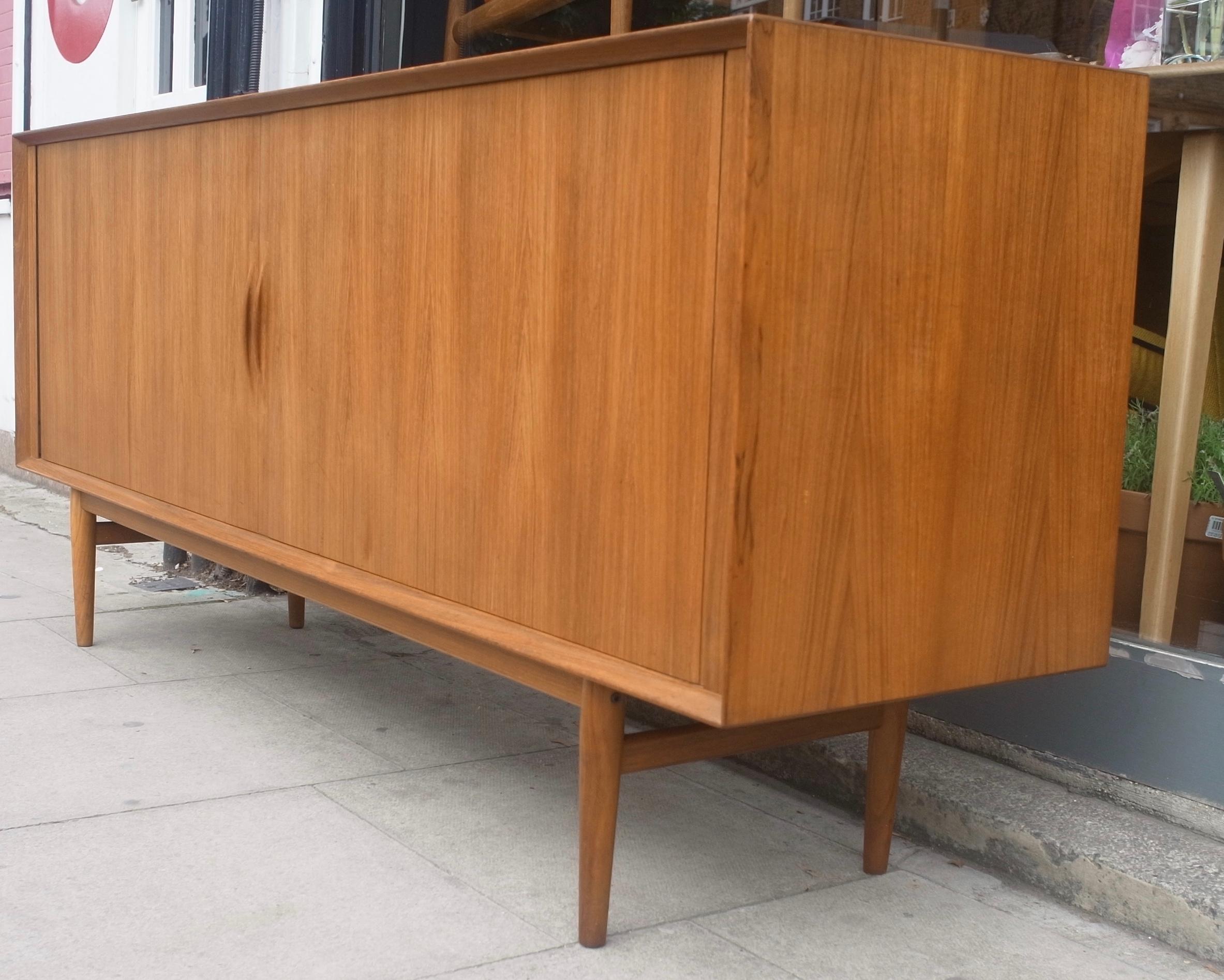 1960s Tambour Fronted Teak Sideboard by Arne Vodder for Sibast For Sale 3
