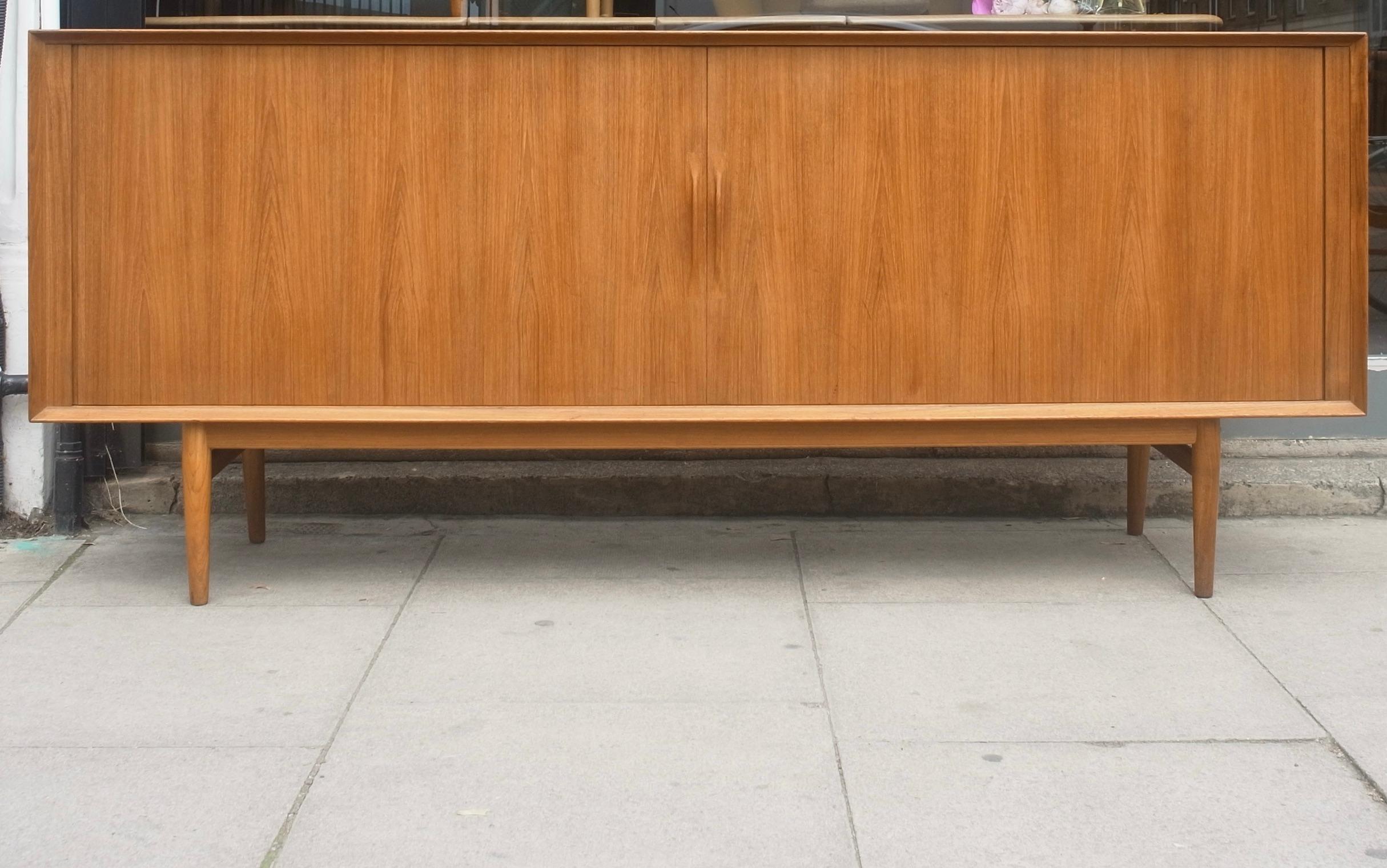 1960s Tambour Fronted Teak Sideboard by Arne Vodder for Sibast For Sale 7
