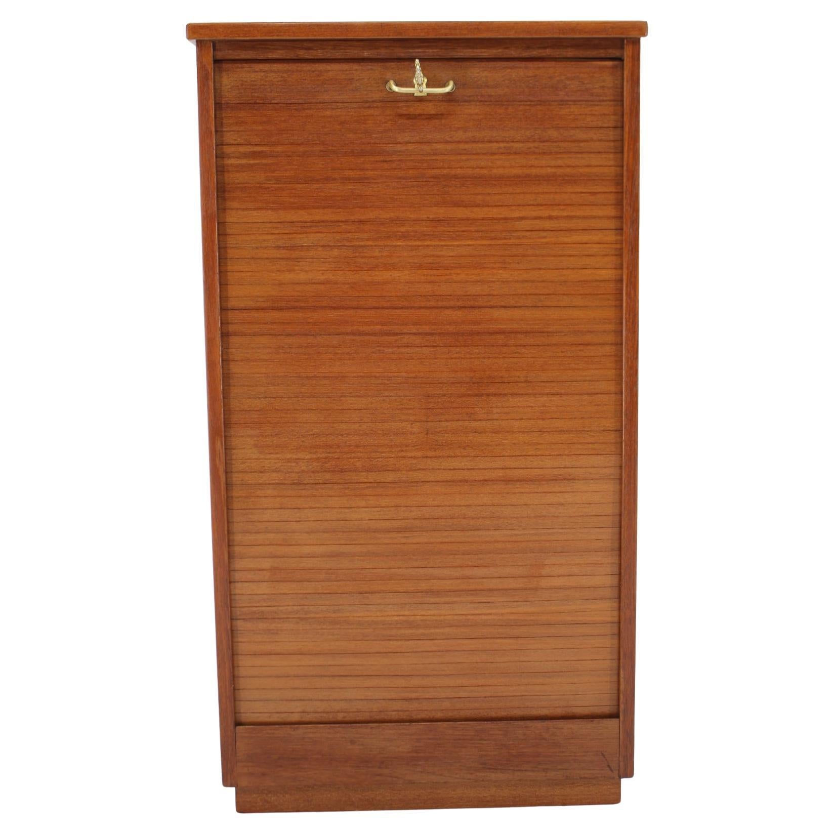 1960s Tambour Office Teak Cabinet, Denmark