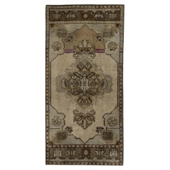 1960s Tan 
Brown Vintage Turkish Mini Rug 1
6" X 3
