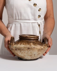 1960s Tan Glazed Ceramic Vase by Lebes Gamikos, Germany