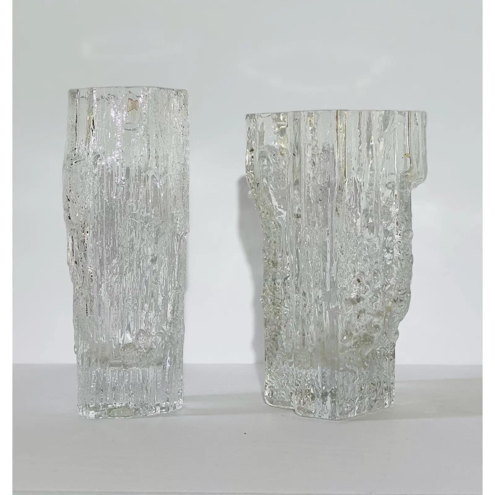 1960s Tapio Wirkkala Finnish Iittala Art Glass Vases, a Pair 1