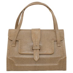 1960s Taupe Reptile Effect Handbag