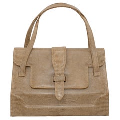 1960s Taupe Reptile Effect Handbag 