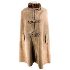 Vintage 1960s Taupe Suede Cape