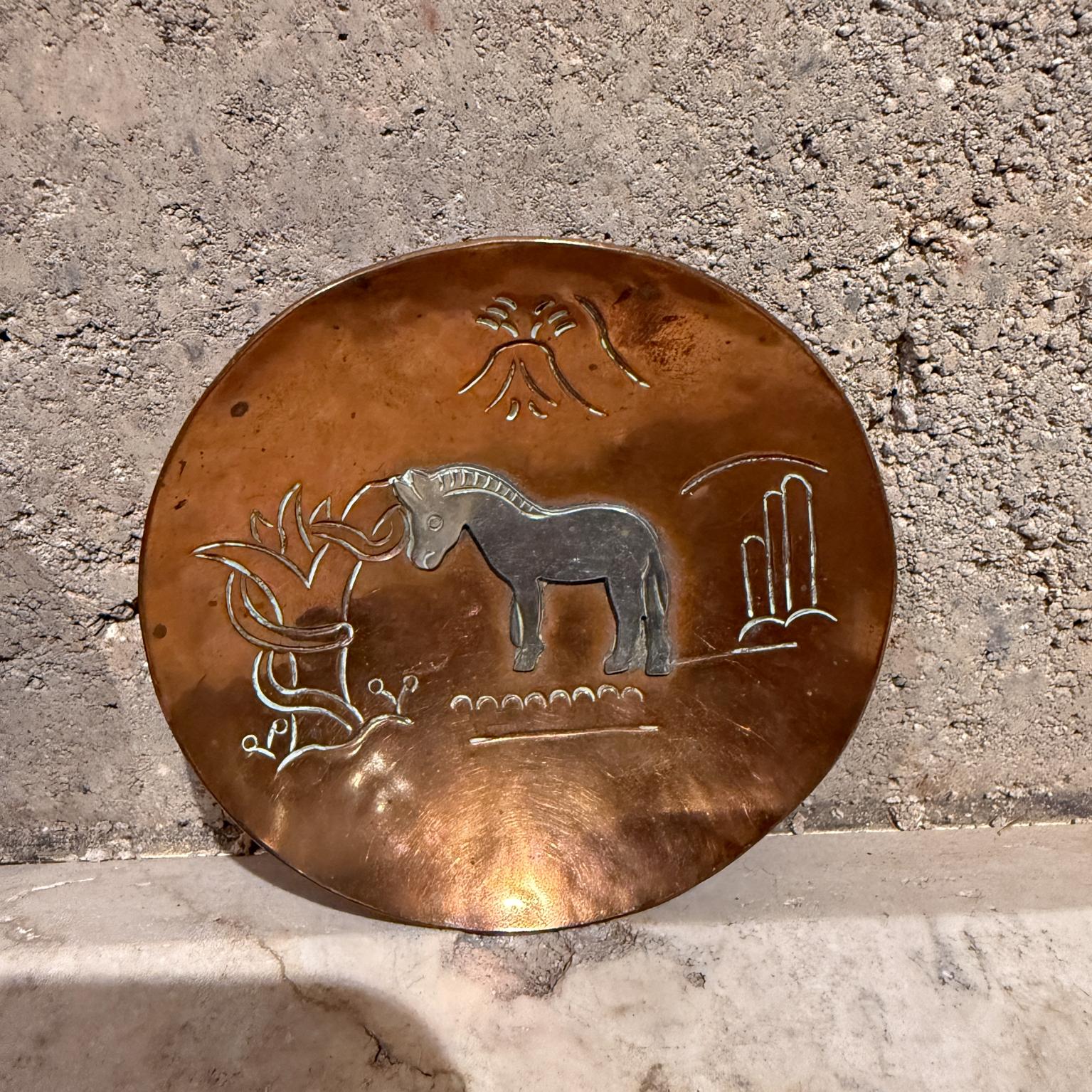 1960er Jahre Taxco Metalle Casados Kupfer & Sterlingsilber Kunstschalen im Zustand „Gut“ im Angebot in Chula Vista, CA