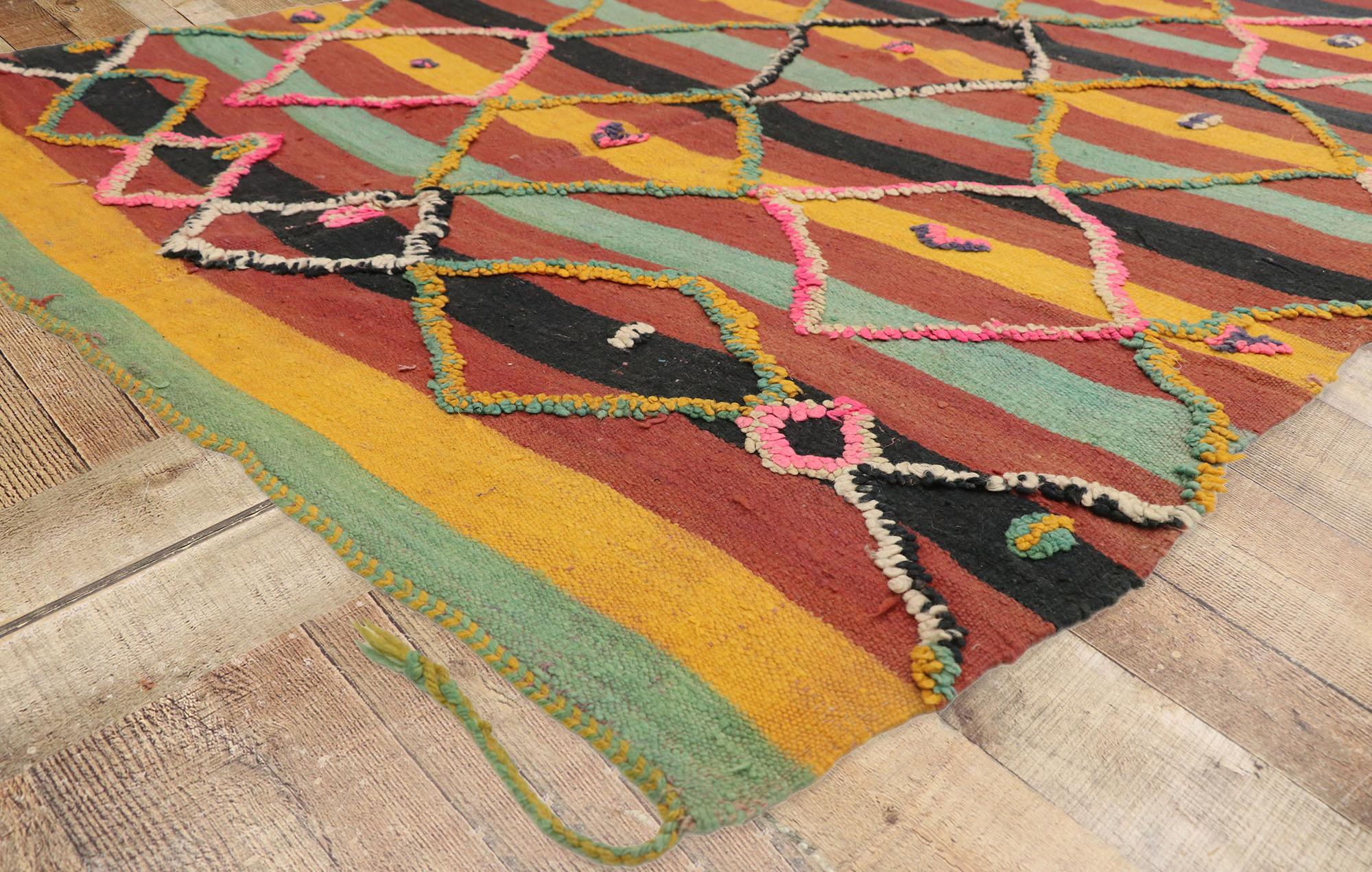 Lana Tappeto Taznakht Moroccan Souf del 1960, l'allure tribale incontra il Boho Chic del sud-ovest in vendita
