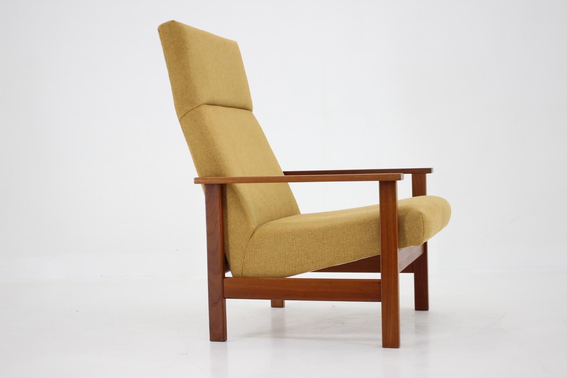 Mid-Century Modern 1960s Teak Adjustable Highback Armchair, Denmark