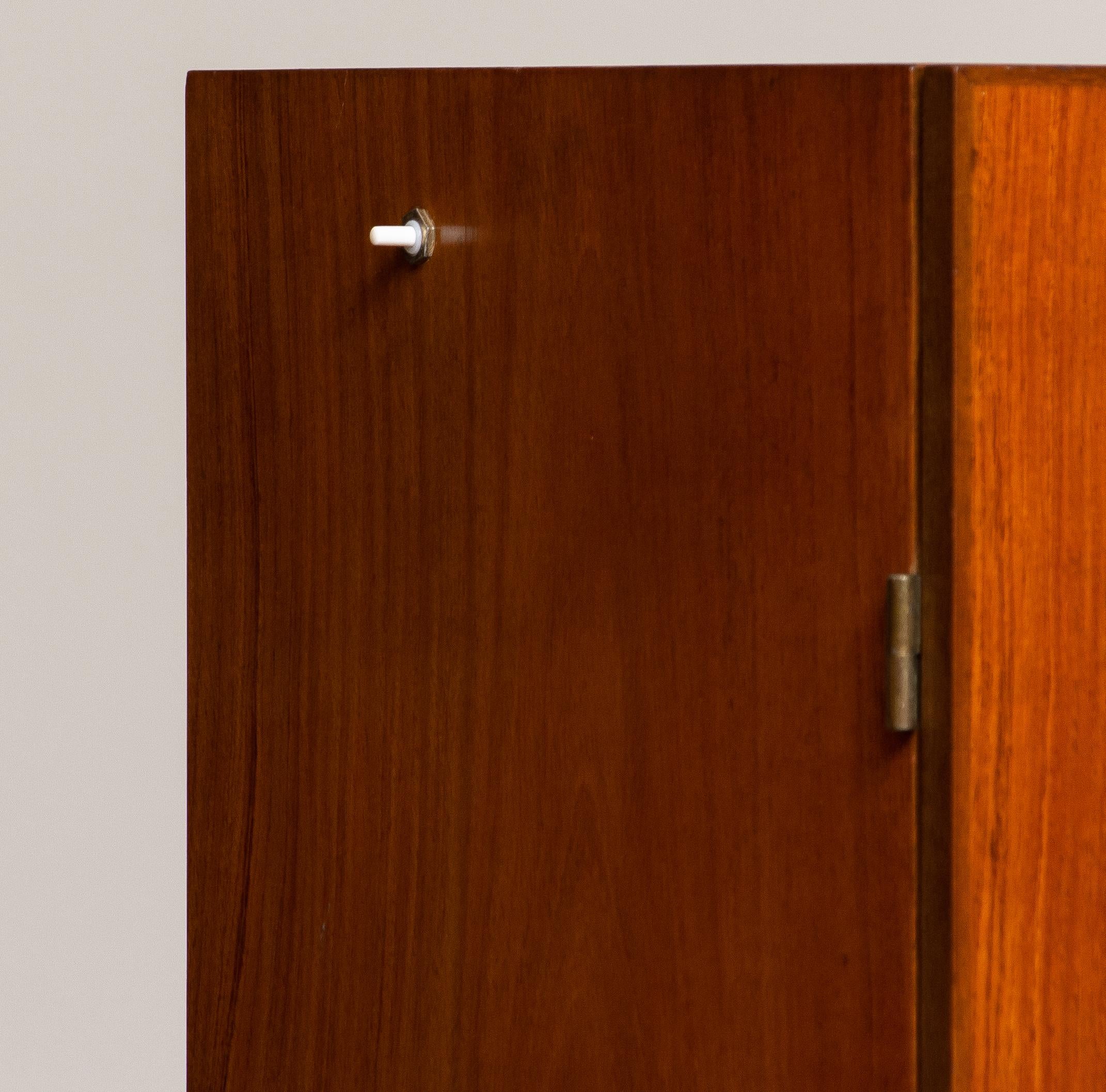 1960's Teak and Brass Dry Bar / Drinks Cabinet Made by Förenade Linköping Sweden 9