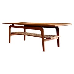 1960s Teak and Cane Coffee Table