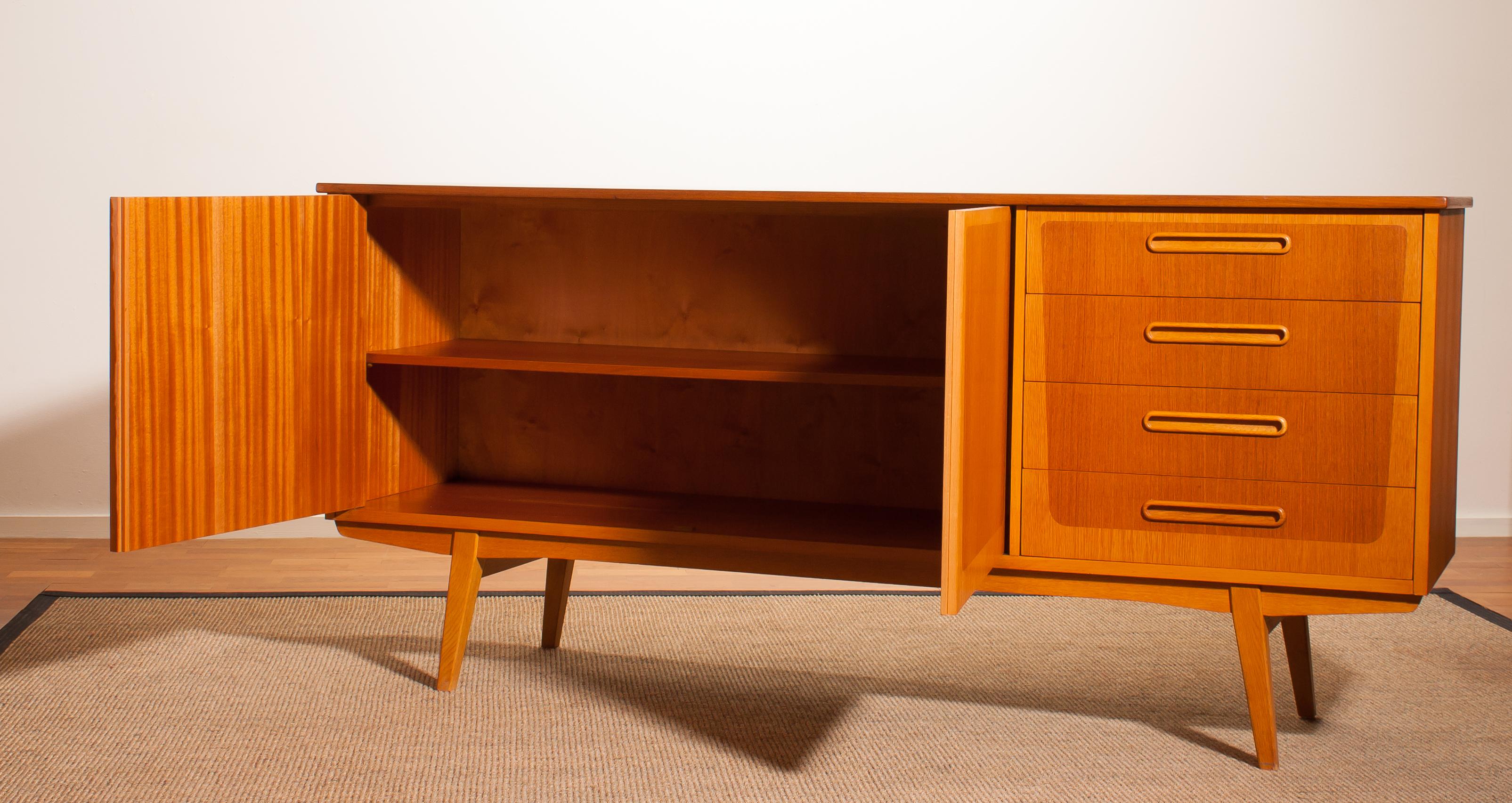 Mid-20th Century 1960s, Teak and Oak Sideboard, Sweden