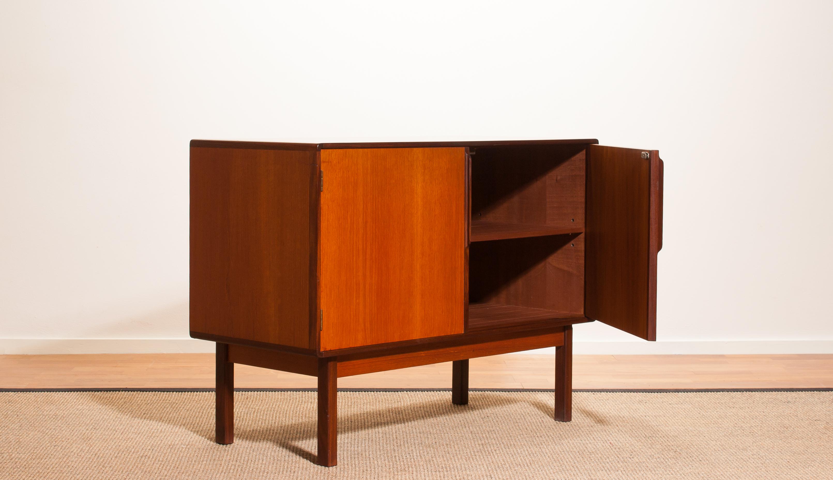 1960s, Teak and Palisander Small Sideboard Cabinet by Asko Finland 6