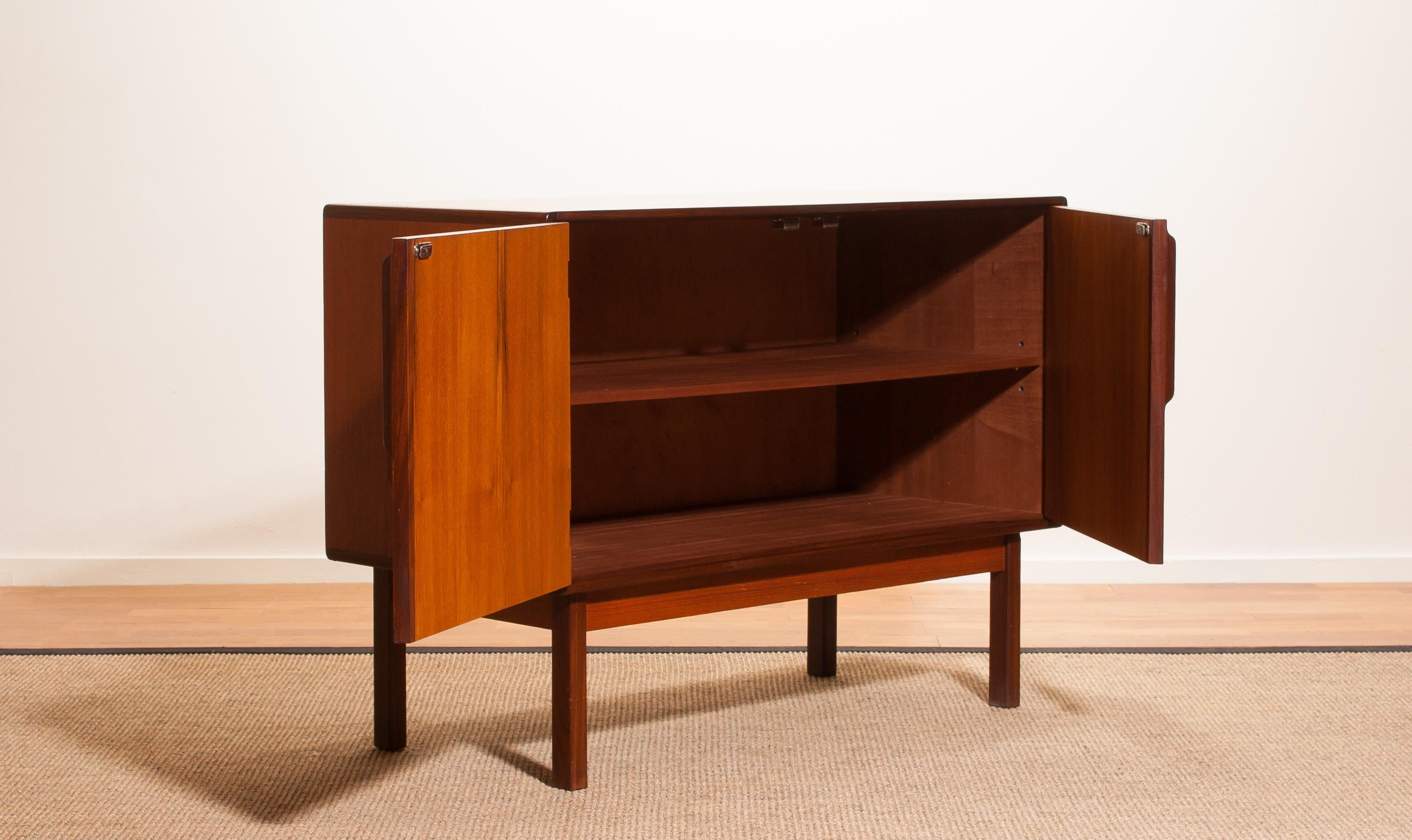 1960s, Teak and Palisander Small Sideboard Cabinet by Asko Finland 1