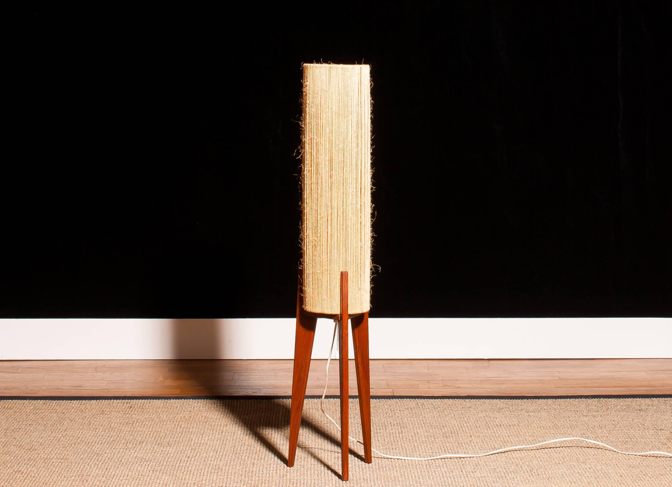 1960s, Teak and Rope Floor Lamp by Fog & Mørup, Denmark 1