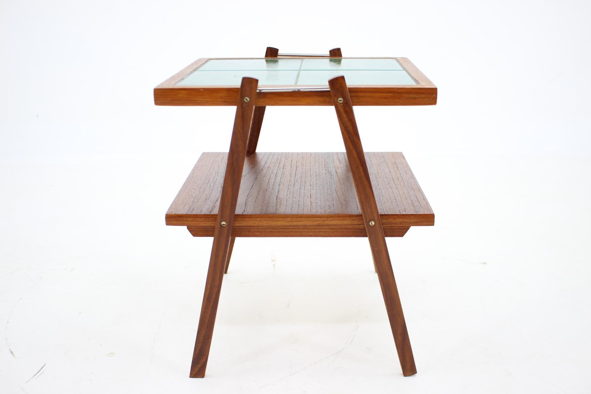 1960s Teak and Tile Side Table, Denmark In Good Condition In Praha, CZ