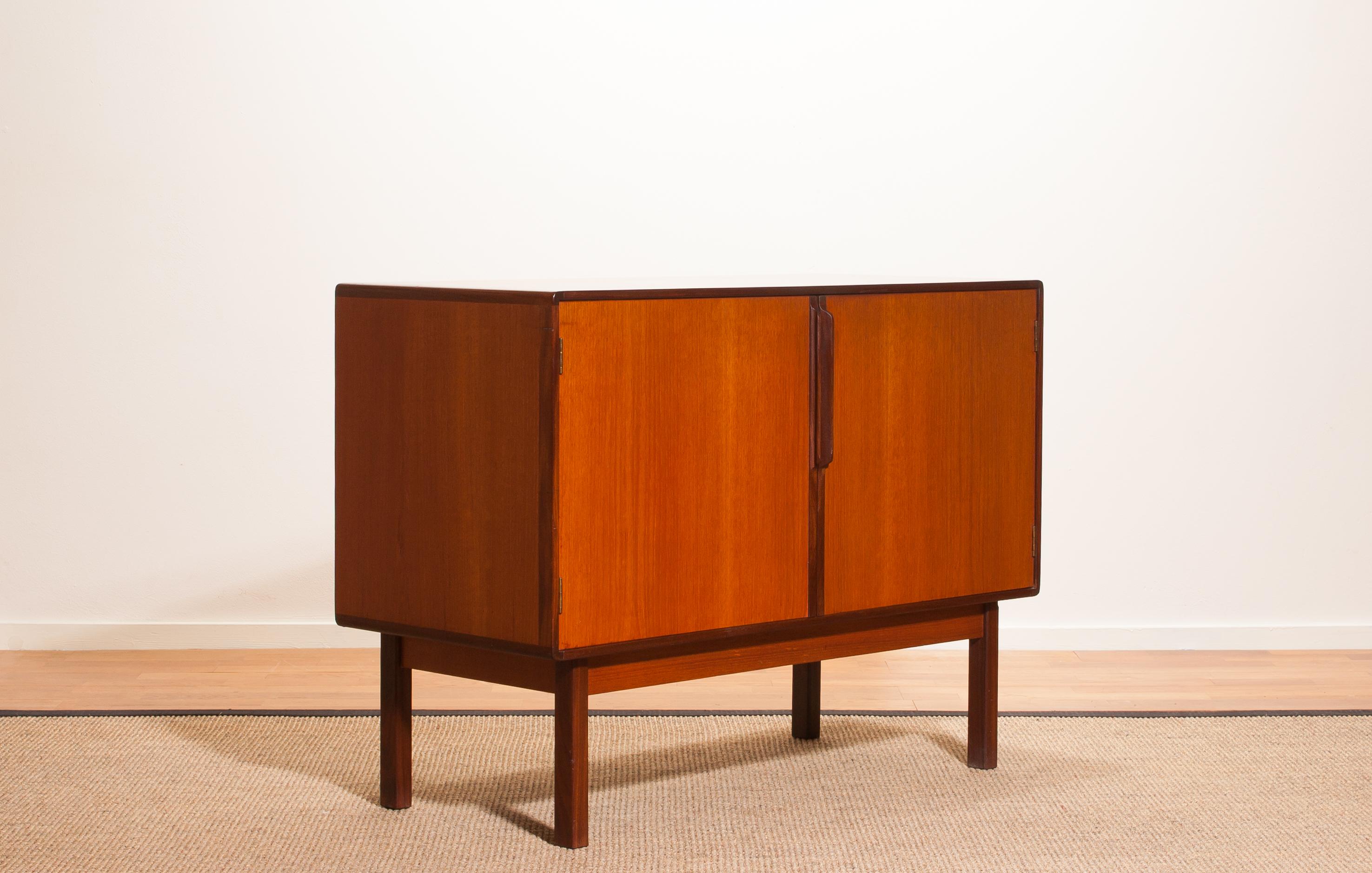1960s, Teak and Walnut Small Sideboard Cabinet by Asko Finland 5