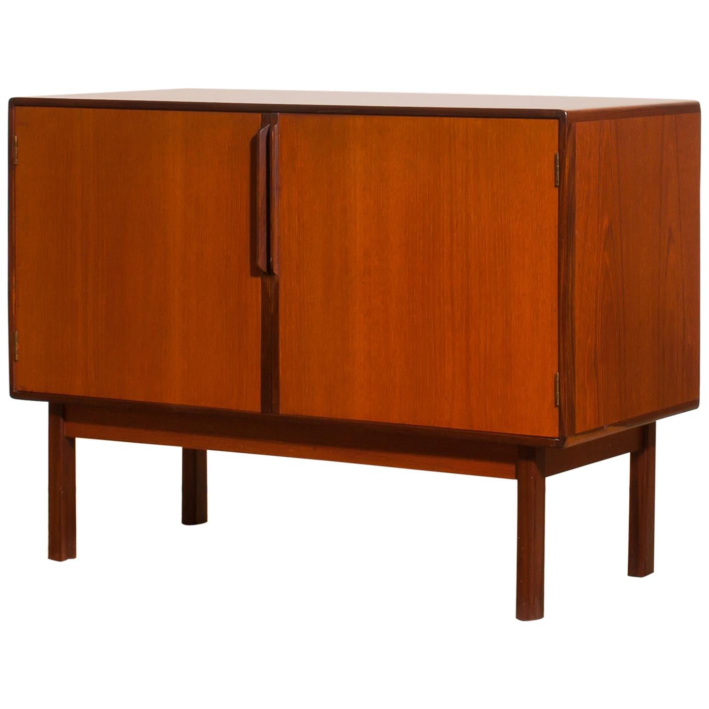 1960s, Teak and Walnut Small Sideboard Cabinet by Asko Finland