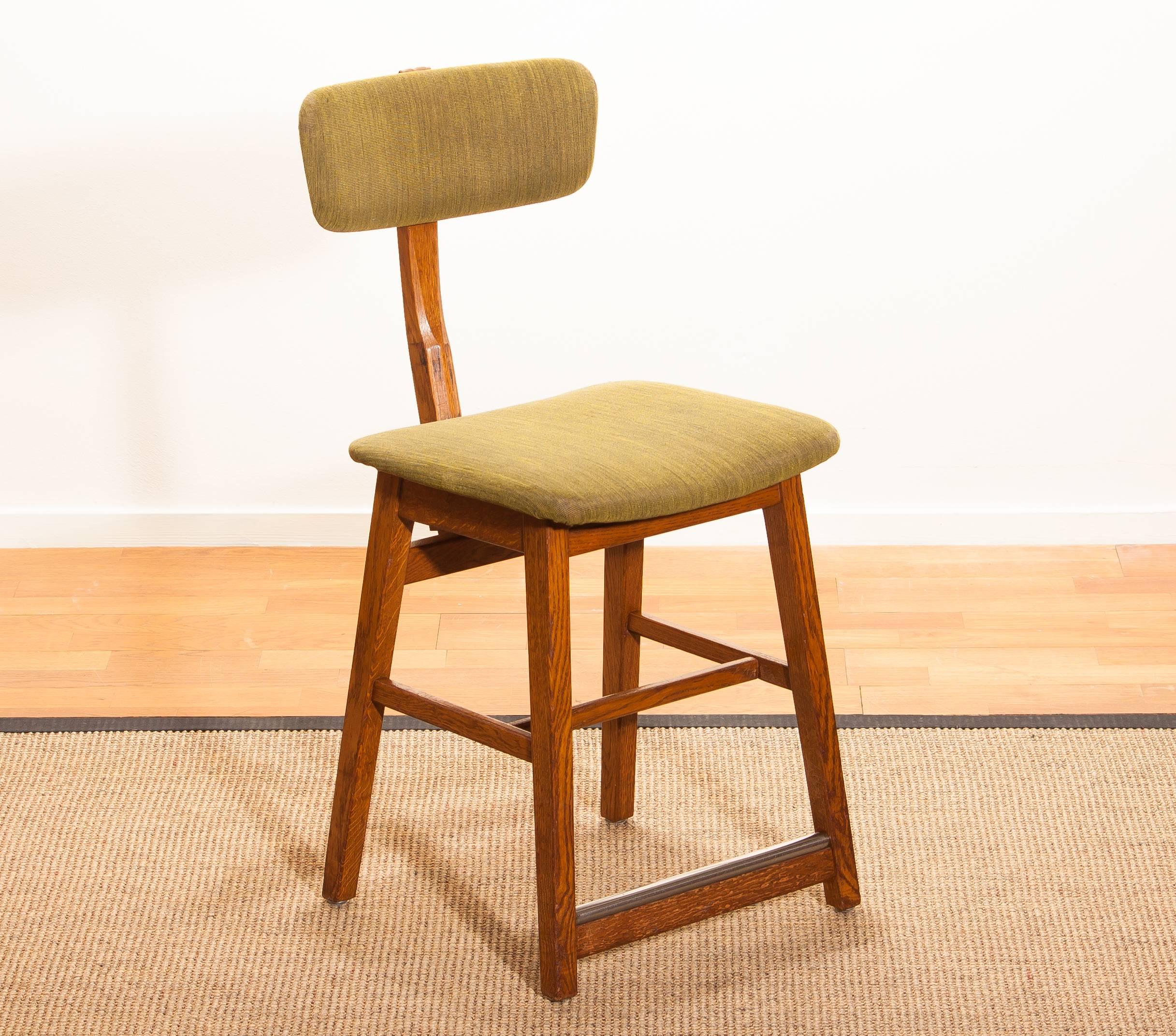 Mid-20th Century 1960s, Teak and Wool Desk Chair by Âtvidabergs Sweden