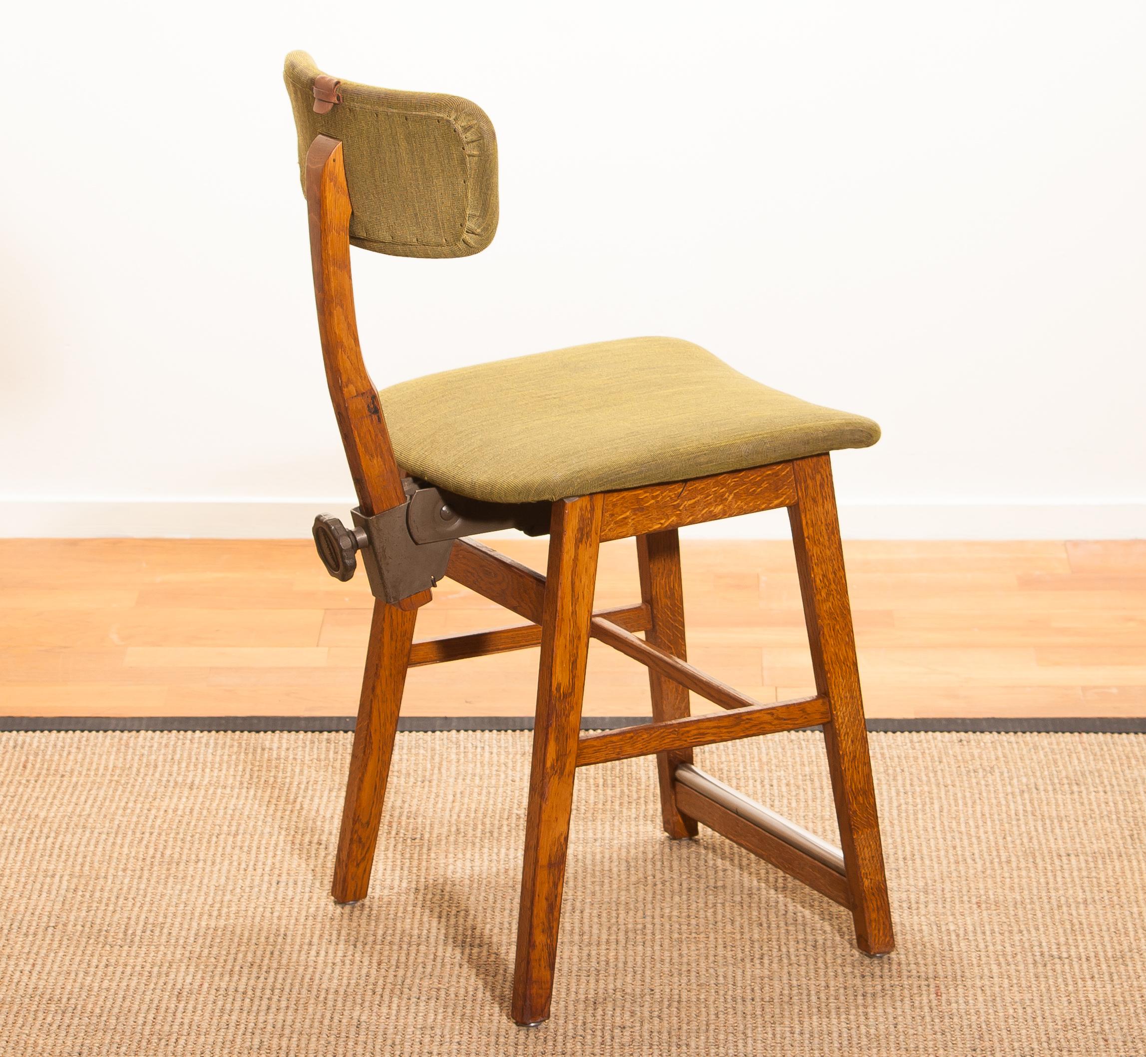 1960s, Teak and Wool Desk Chair by Âtvidabergs, Sweden 2