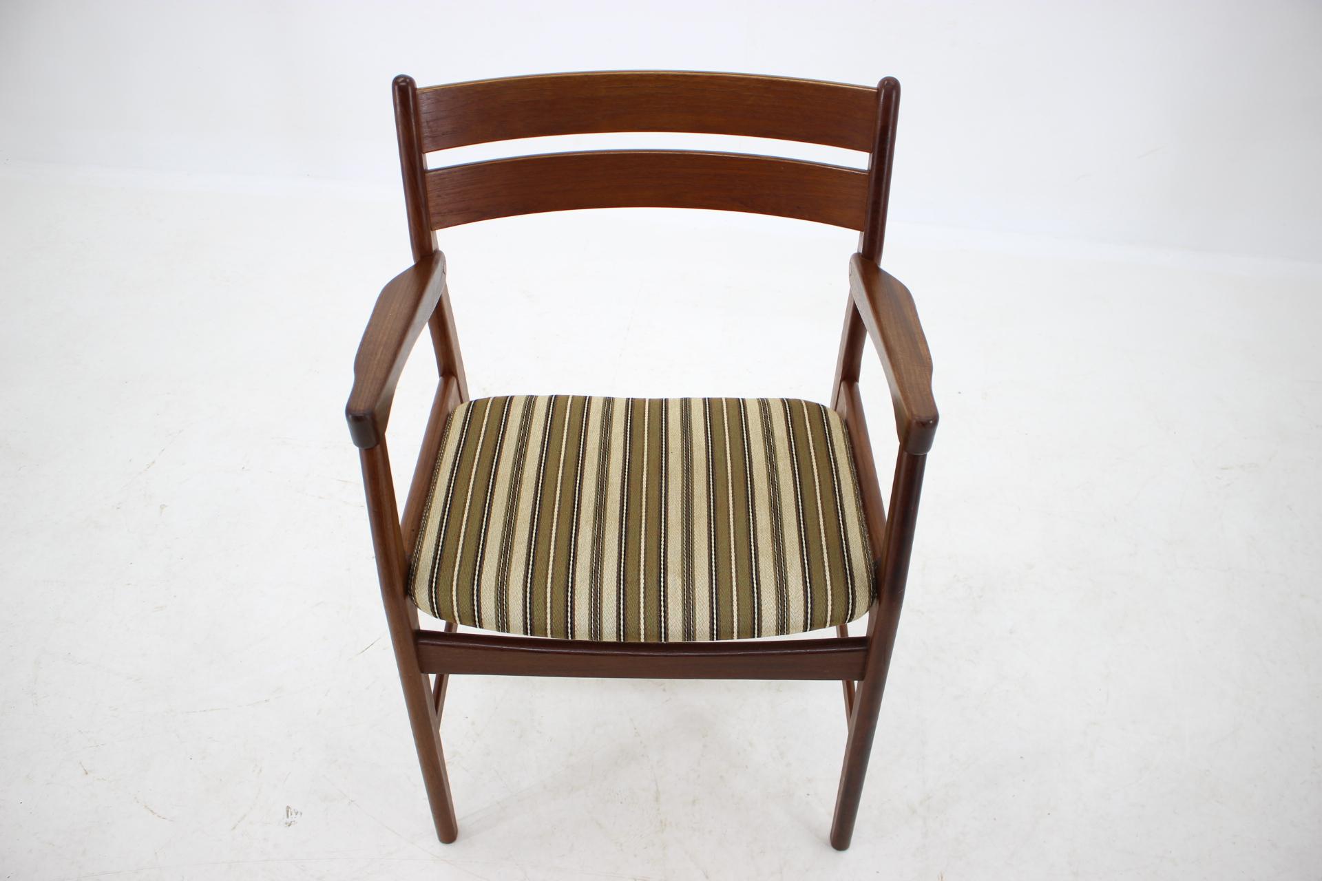 Upholstery 1960s Teak Armchair, Denmark For Sale