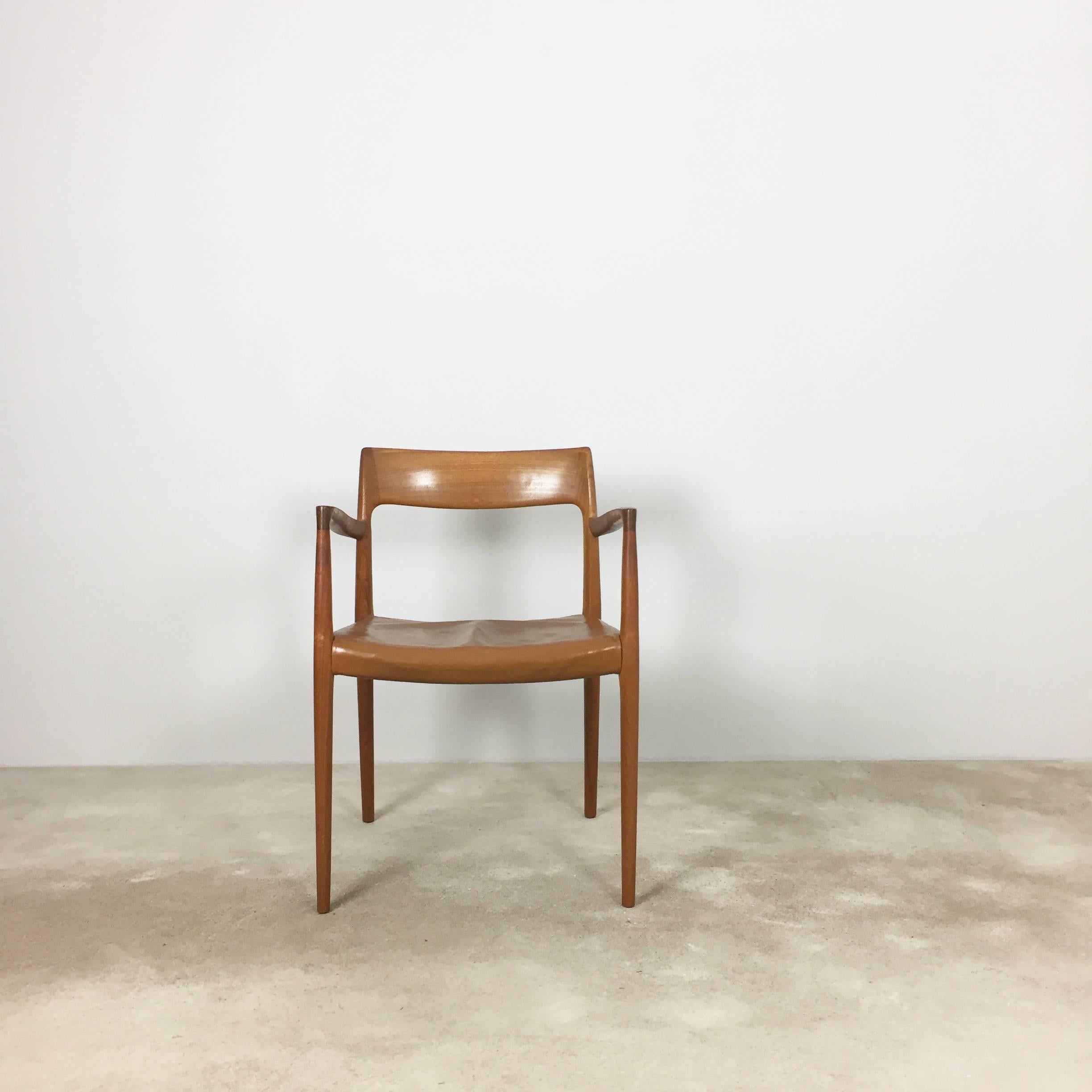 Article:

Teak armchair model 77


Design:

Niels O. Möller


Producer:

J. L. Möller Models A/S, Denmark


Decade:

1960s


This chair was designed by Niels O. Møller and manufactured in Denmark by J.L. Møller A/S. It is made