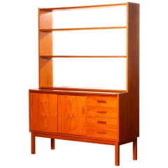 1960s, Teak Bookcase with Slidable Writing or Working Space from Sweden