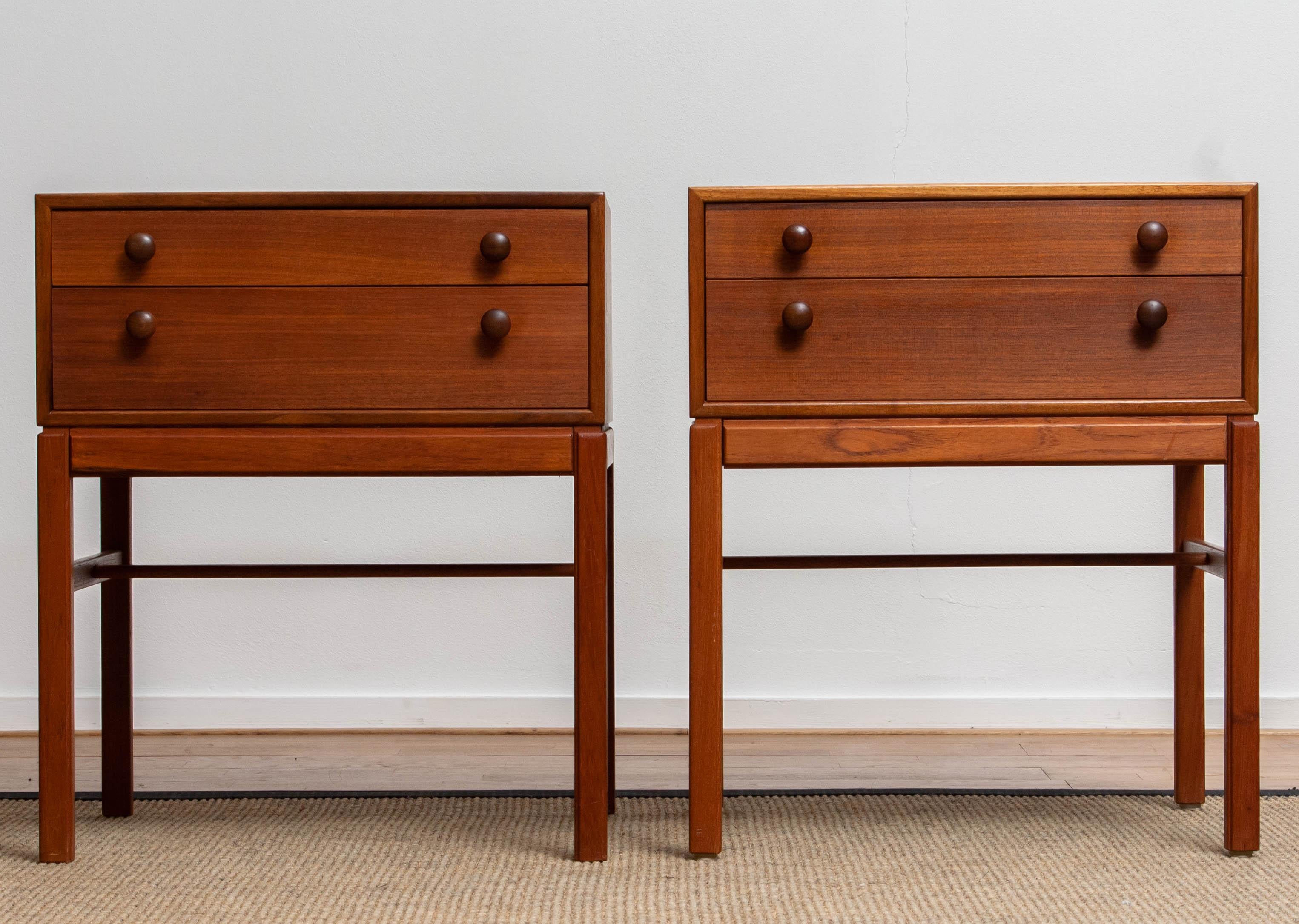 1960s, Teak Casino Nightstands, Side Tables by Engström & Myrstrand, Tingströms 4