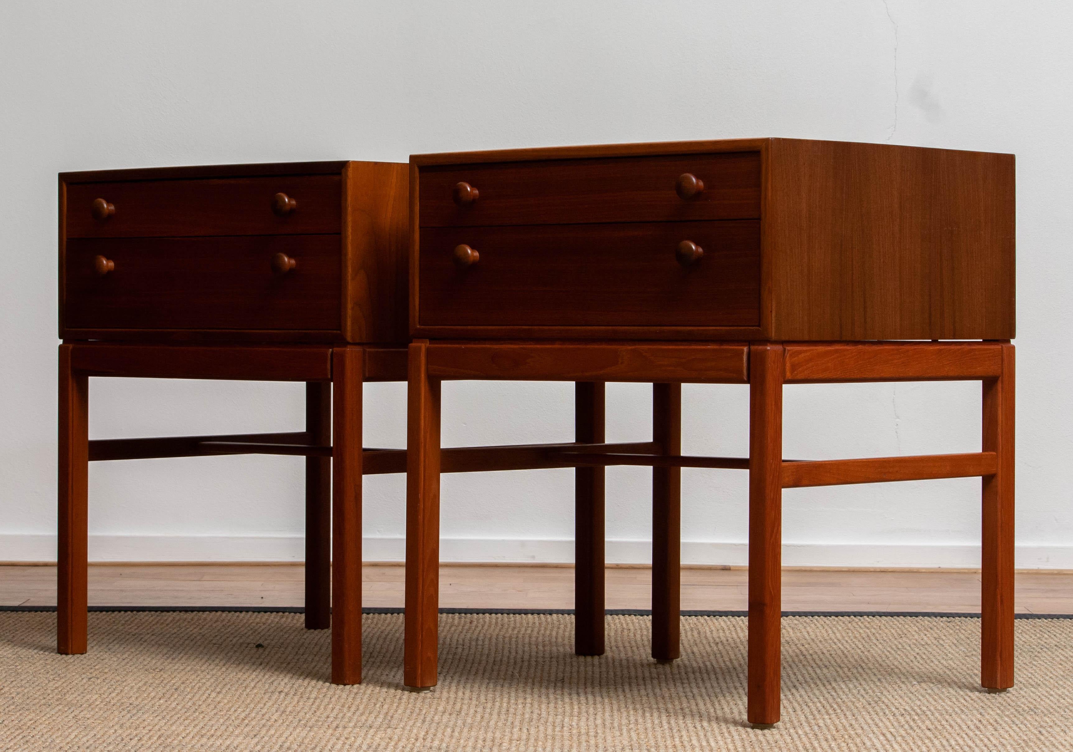 1960s Teak Casino Nightstands, Side Tables by Engström & Myrstrand, Tingströms 6