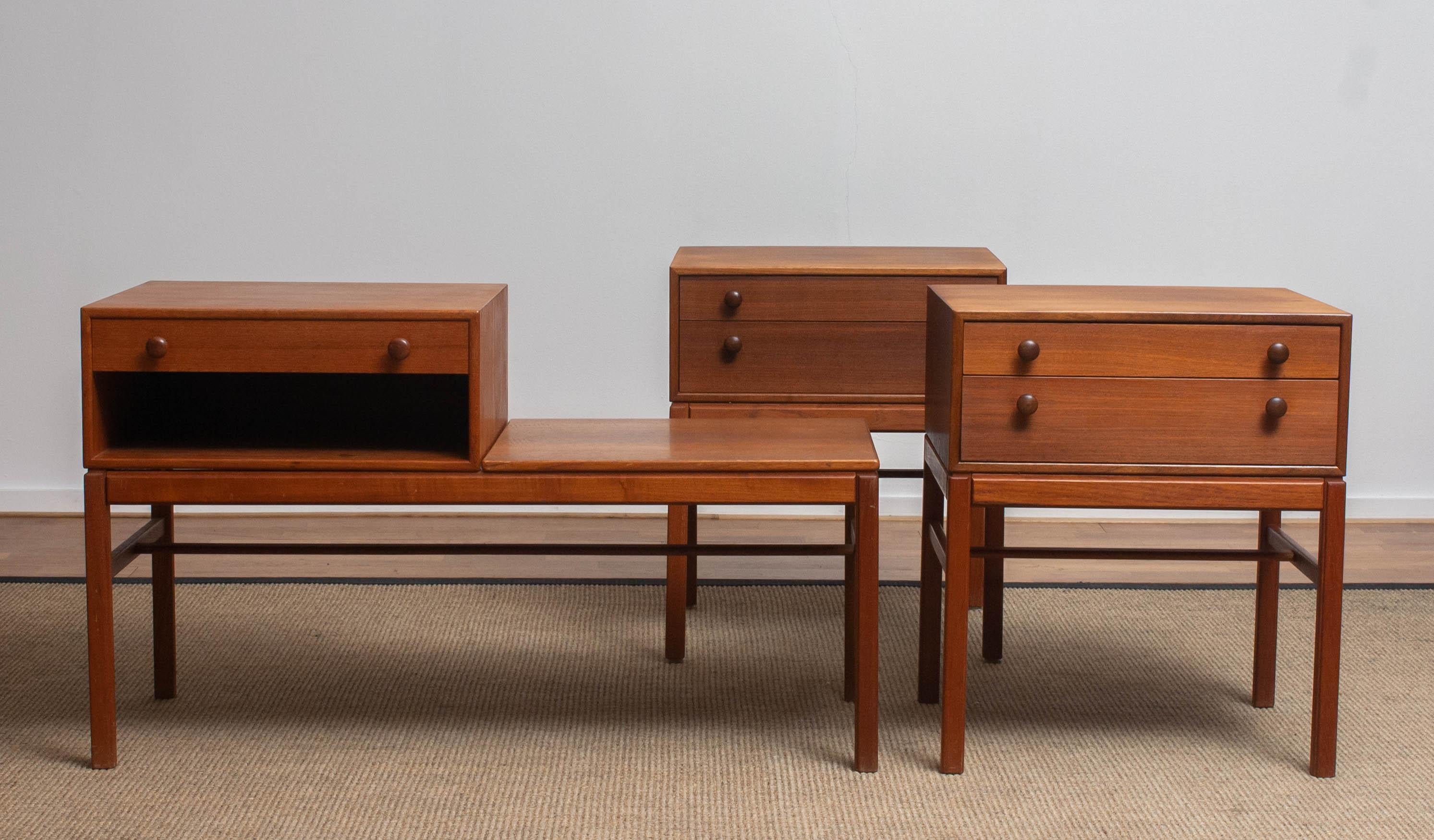 1960s Teak Casino Nightstands, Side Tables by Engström & Myrstrand, Tingströms 7