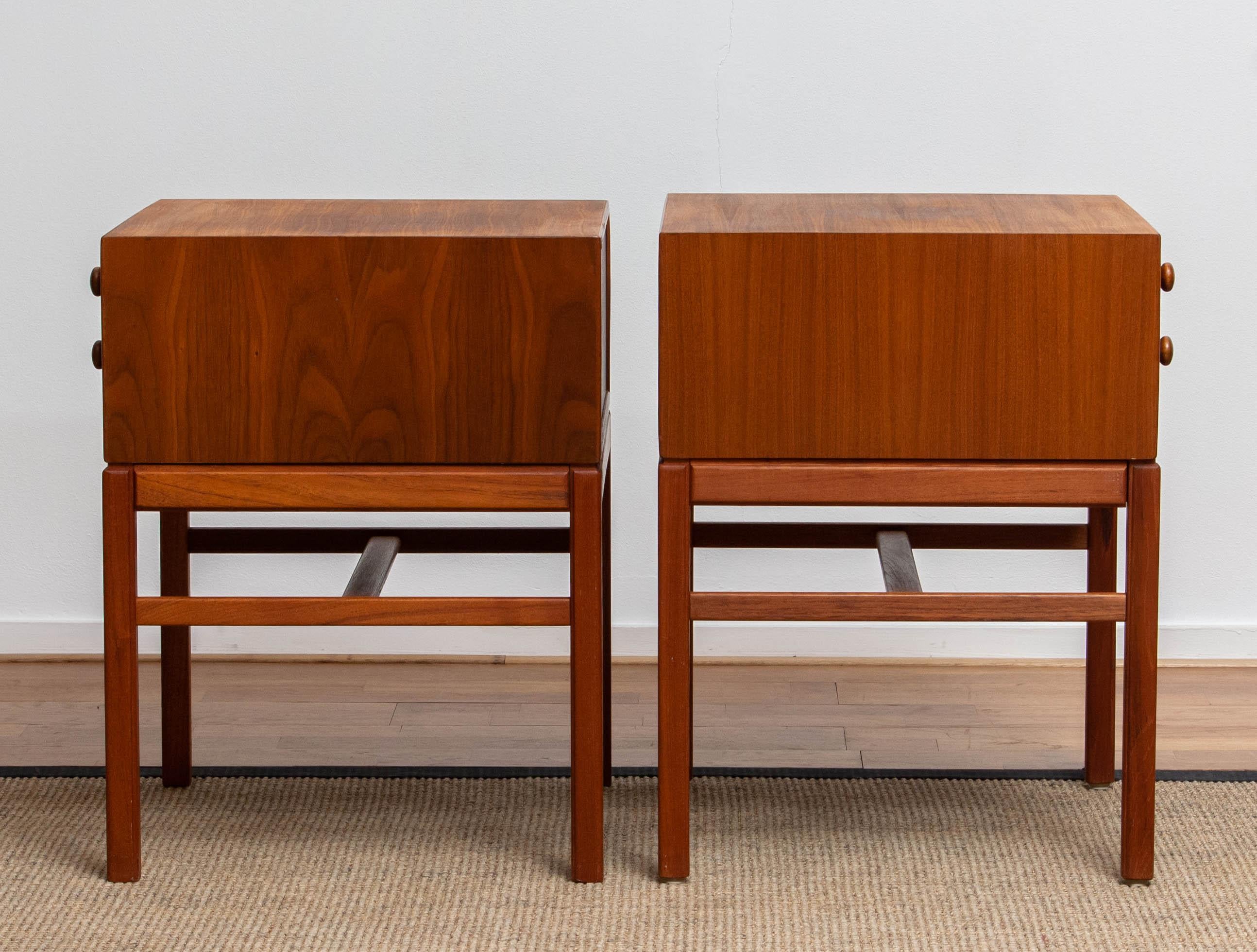 Swedish 1960s Teak Casino Nightstands, Side Tables by Engström & Myrstrand, Tingströms
