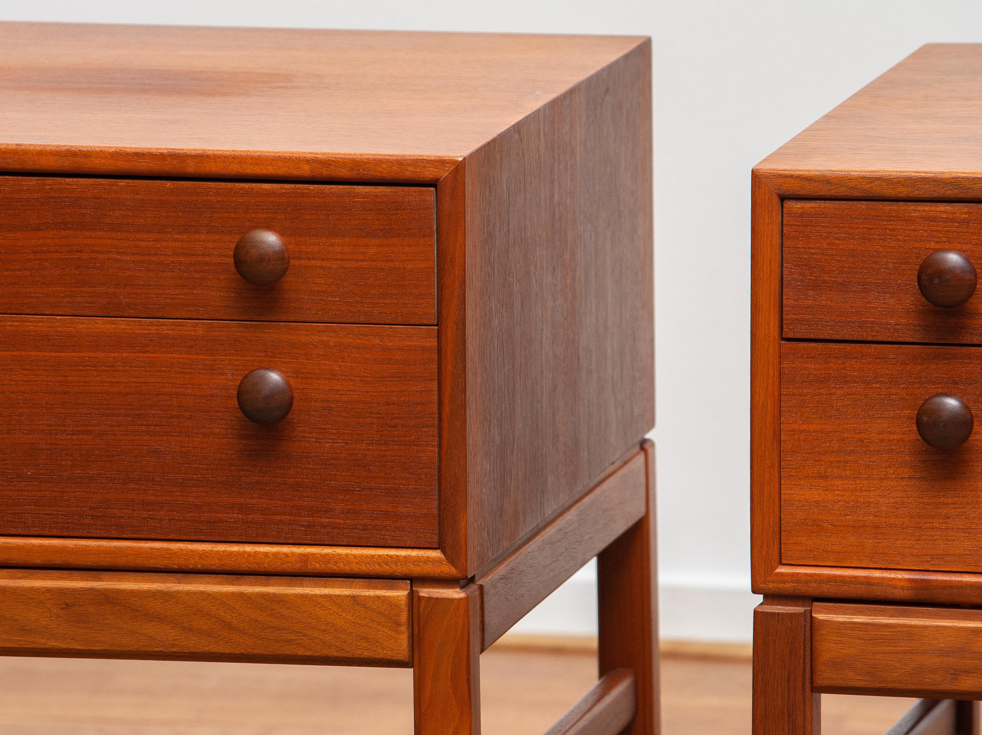 Mid-20th Century 1960s, Teak Casino Nightstands, Side Tables by Engström & Myrstrand, Tingströms